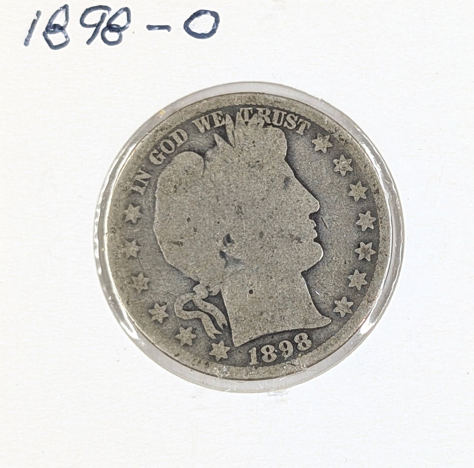 1898-O Silver Barber Half Dollar: Silver 