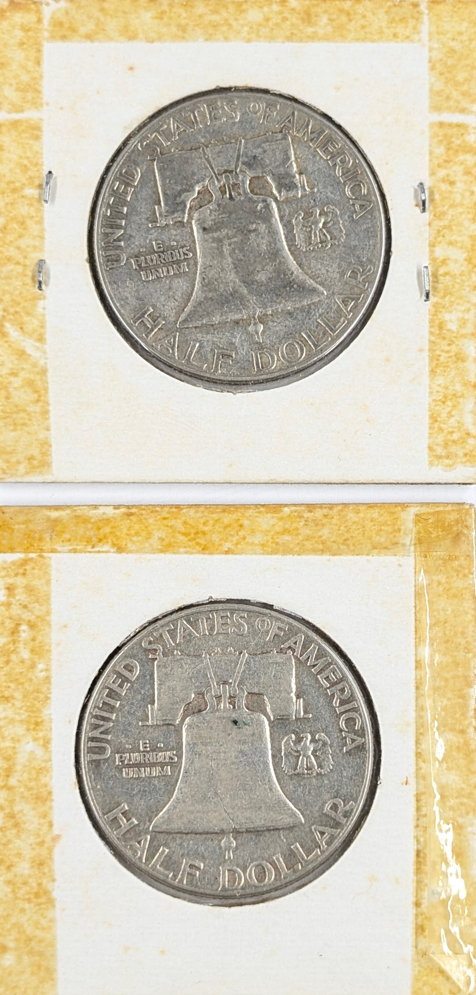 Lot of 2 Silver Franklin Half Dollars - 1950, 1951 - 2