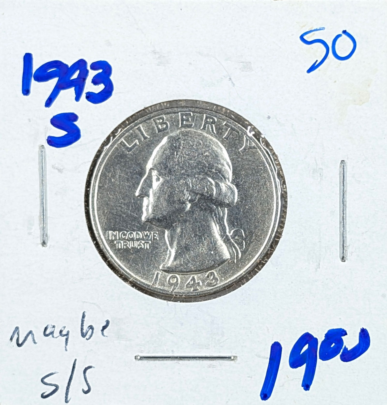 1943-S Silver Washington Quarter - BU: Silver 