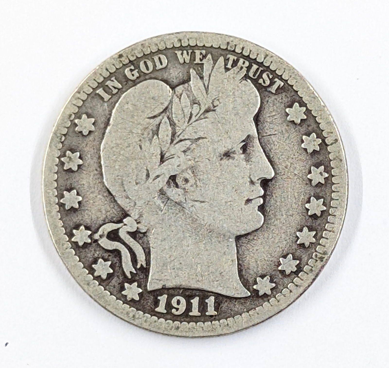 1911-D Silver Barber Quarter - KEY DATE - 3