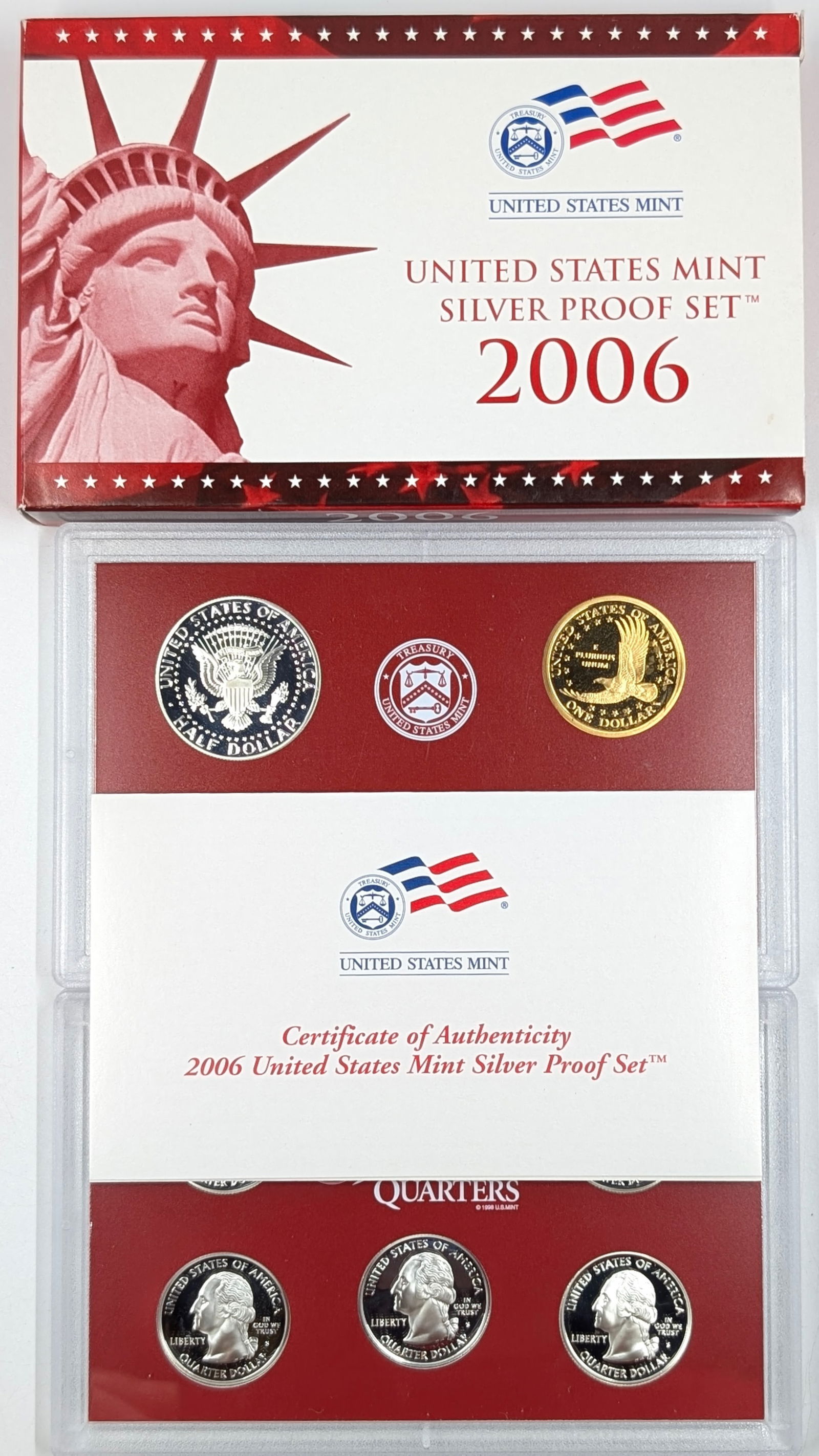 2006 Silver US Mint Proof Set w/ Silver Half, Quarter & Dime w/ COA - 3