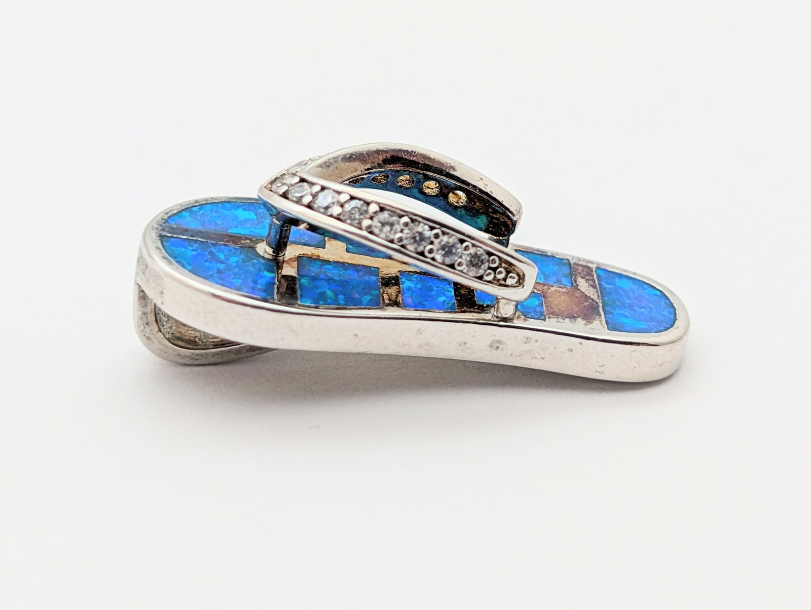 Lot of 4 Sterling Silver Pendants - Flip-flops, Crown, Tree - 2