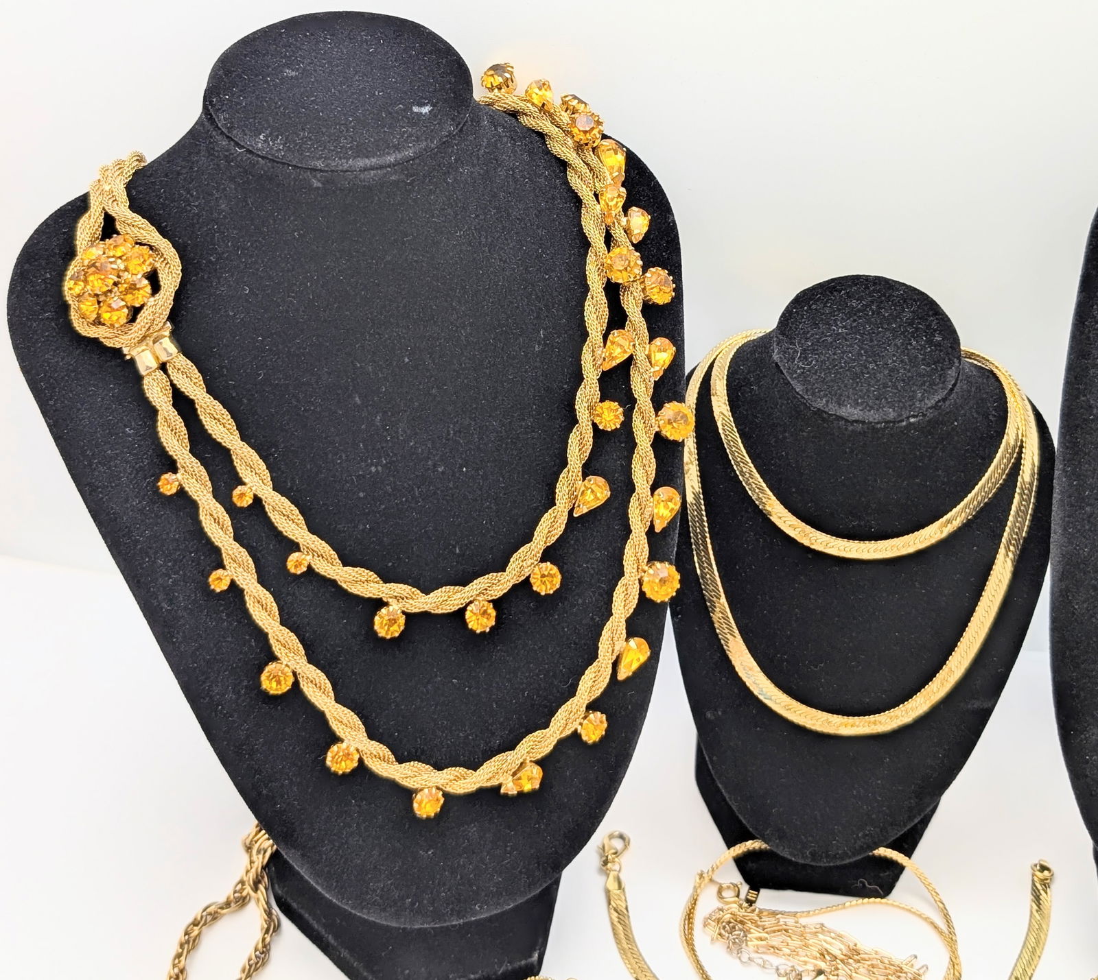 Large Lot of Gold tone Ladies Costume Jewelry - Necklaces, Bracelets, etc. - 2