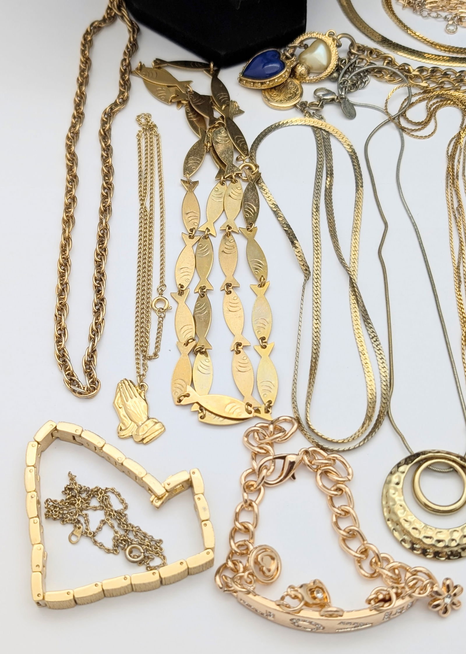 Large Lot of Gold tone Ladies Costume Jewelry - Necklaces, Bracelets, etc. - 5