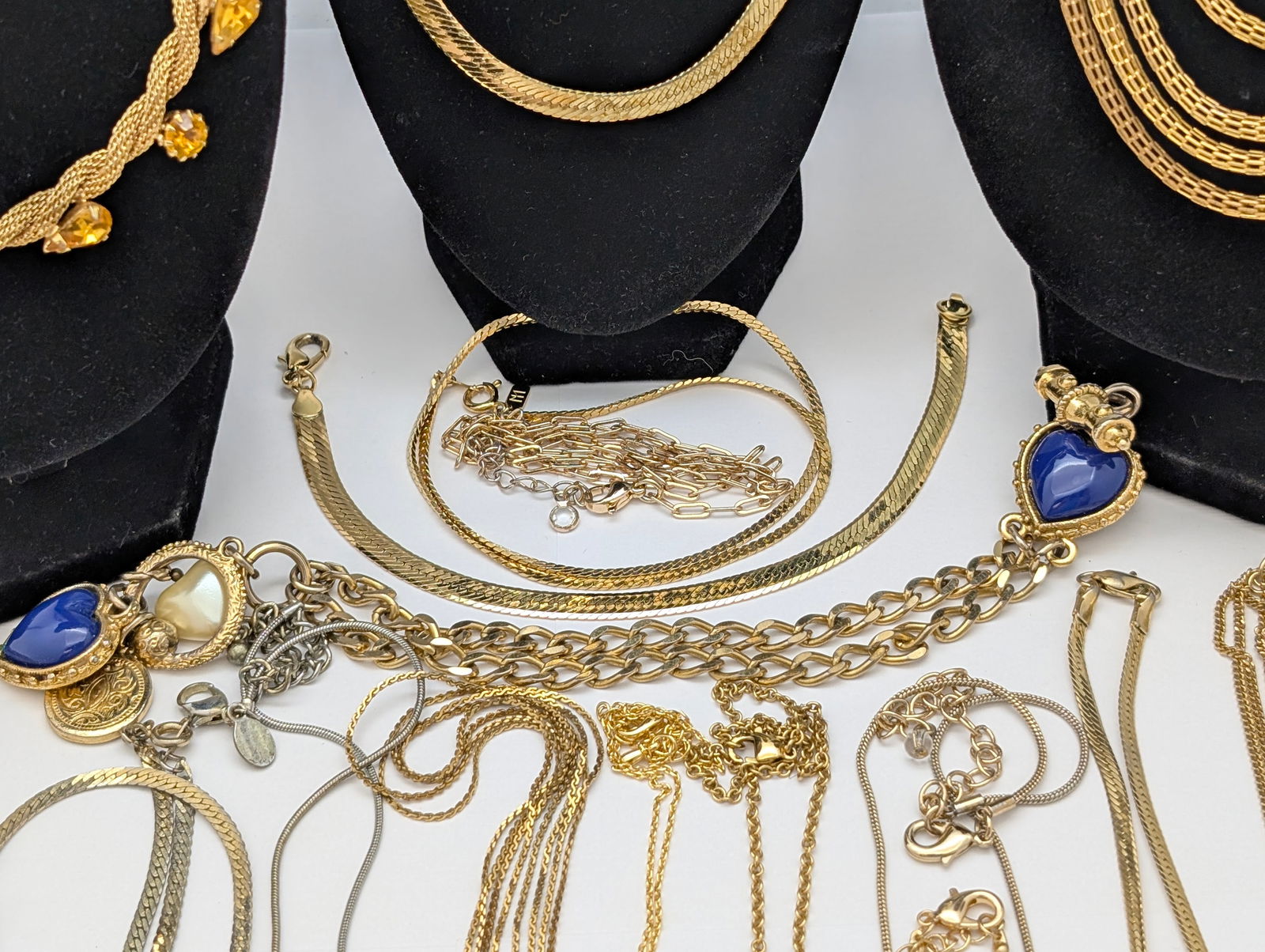 Large Lot of Gold tone Ladies Costume Jewelry - Necklaces, Bracelets, etc. - 7