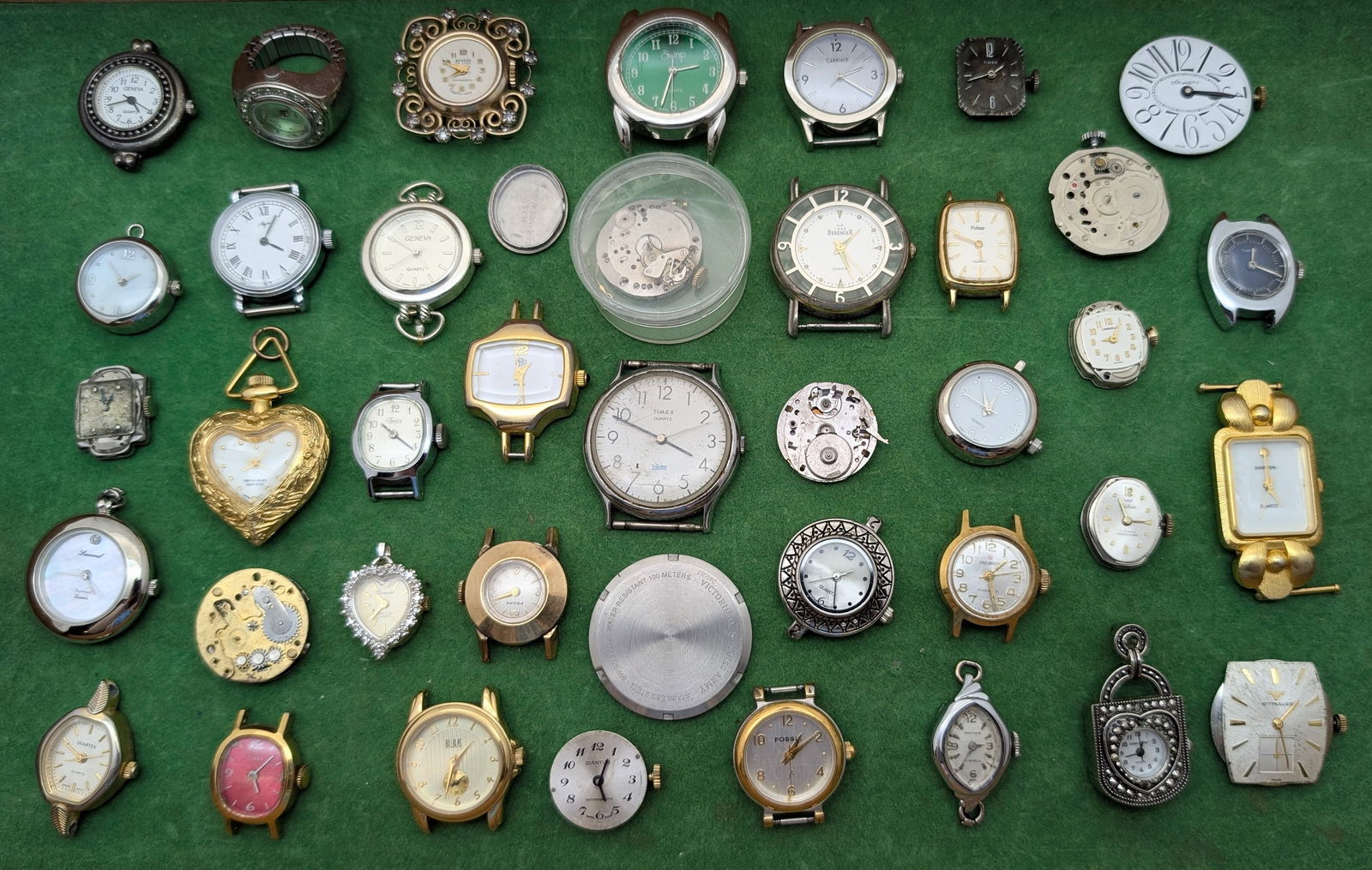 Large Lot of Watch Faces- Geneva, Timex, Fossil, ect: Jewelry 