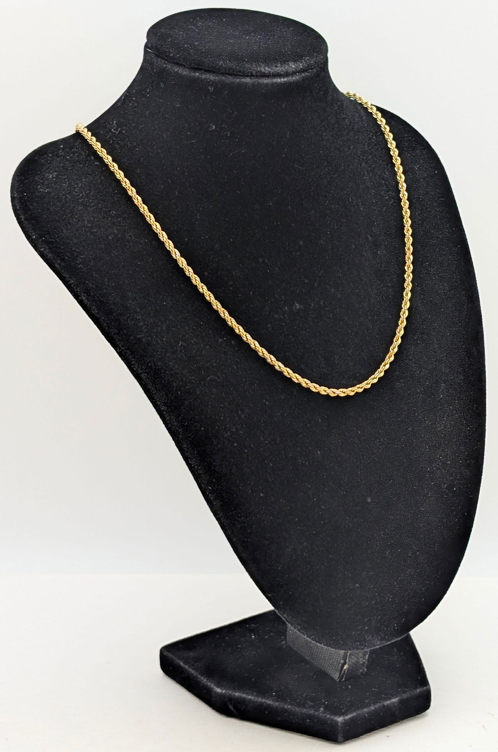 Sterling Silver Gold Plated Twisted Rope Chain Ladies Necklace - 2