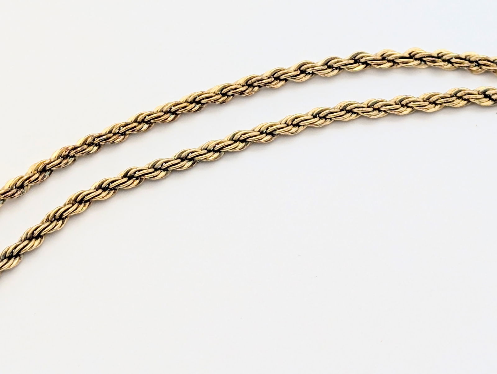 Sterling Silver Gold Plated Twisted Rope Chain Ladies Necklace - 3