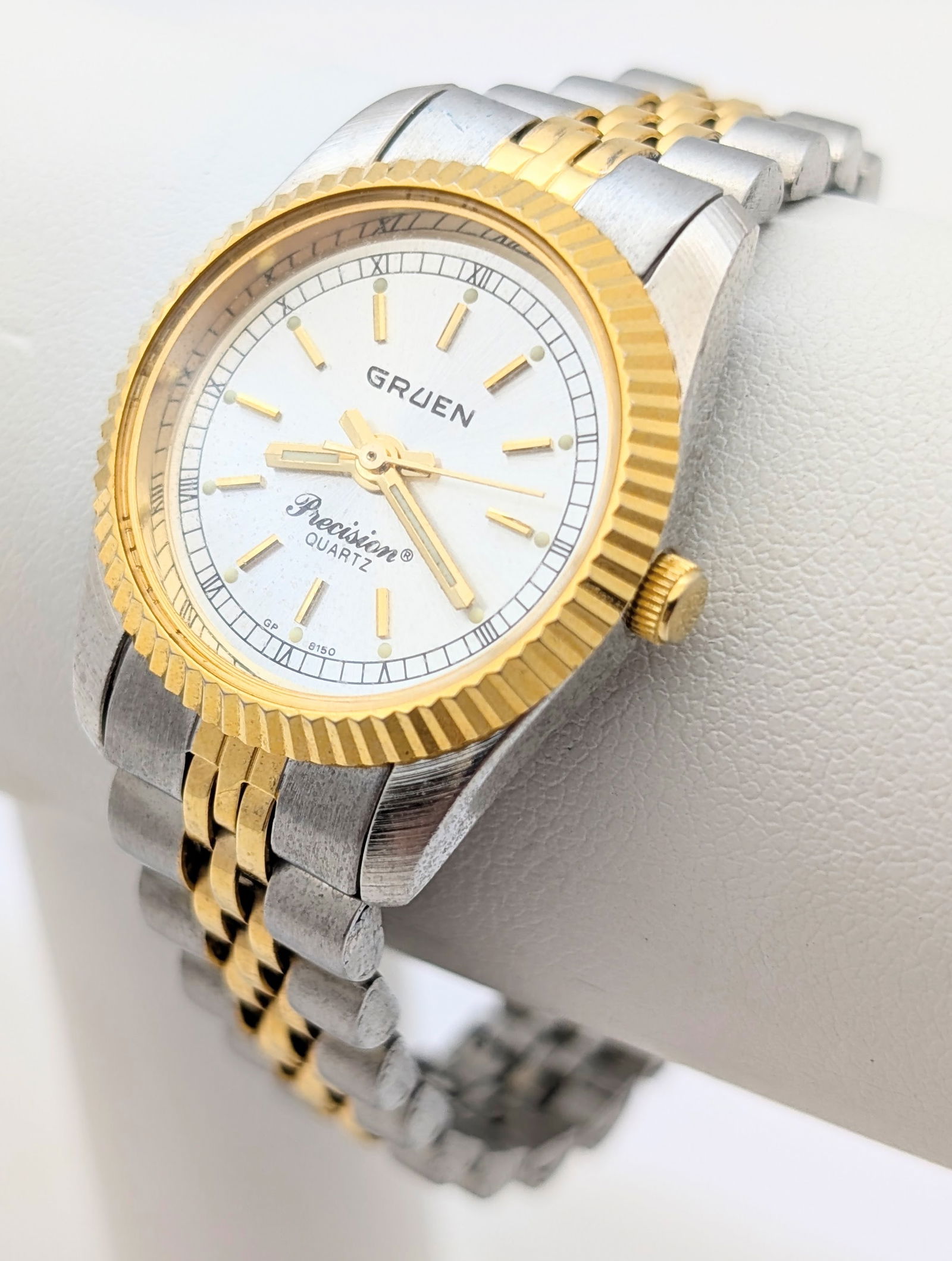 Vintage Two-Toned Gruen Precision Quartz Ladies Watch: Jewelry