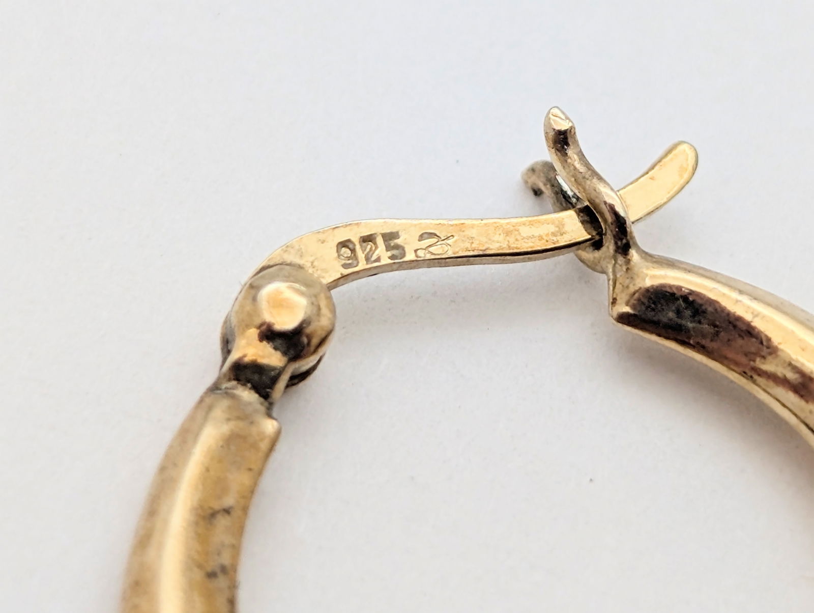 Sterling Silver Gold Toned Ladies Hoop Earrings - 4