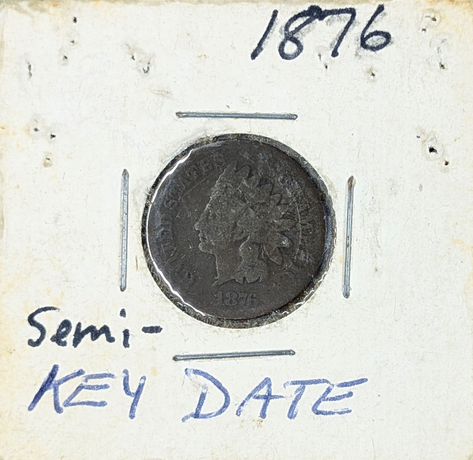 1876 Indian Head Cent - Semi-Key Date: Coin