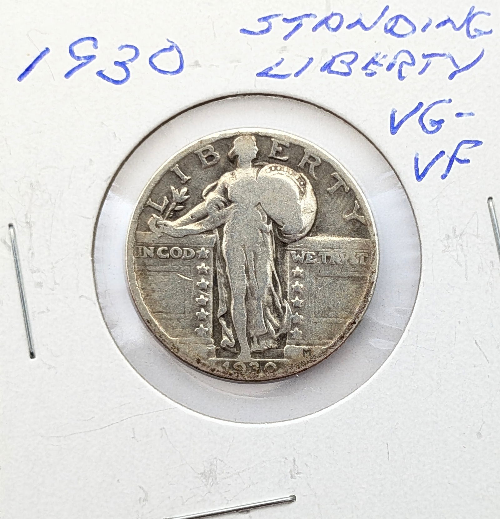 1930 Silver Standing Liberty Quarter: Silver 