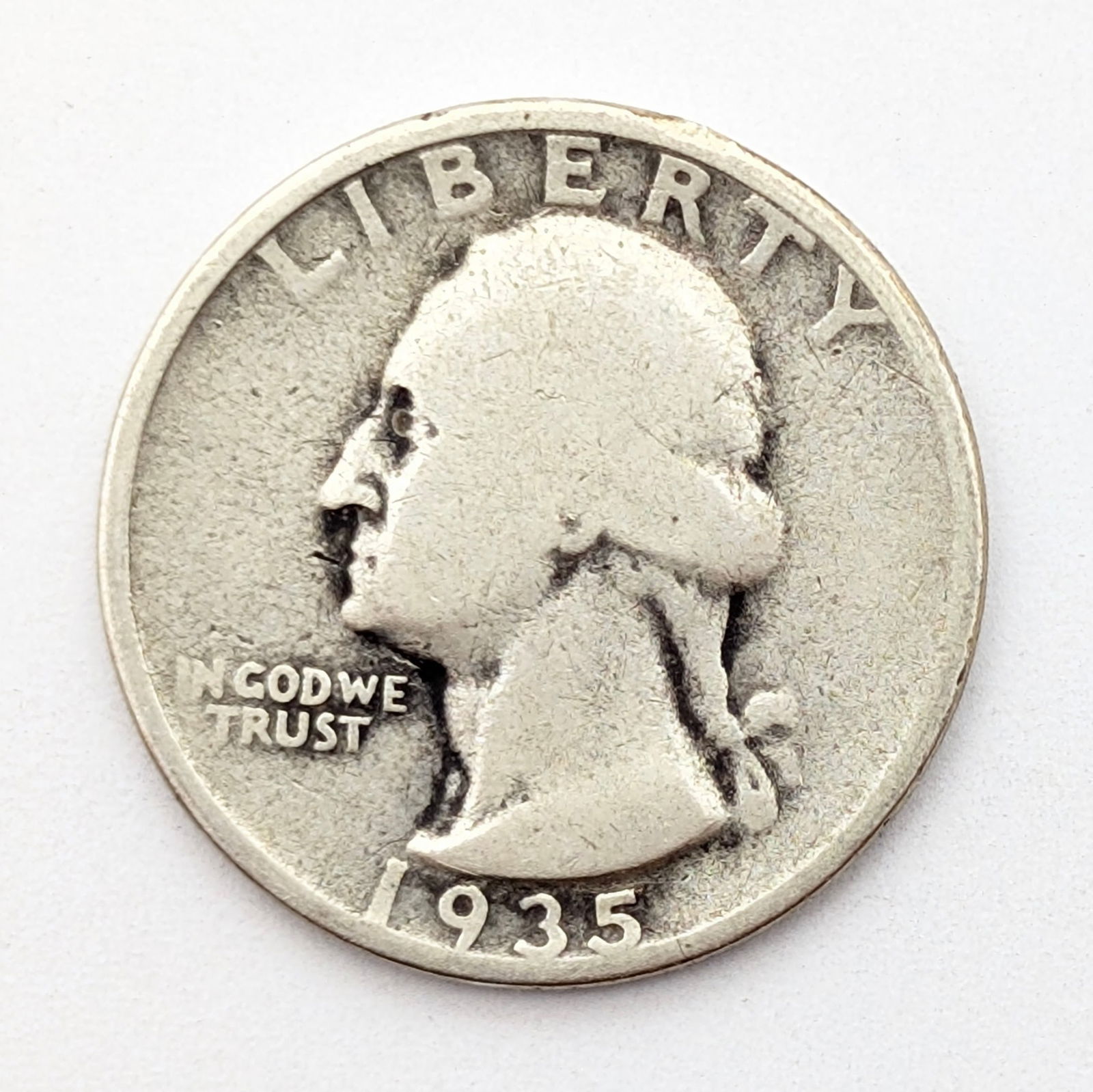 1935 Silver Washington Quarter: Silver 