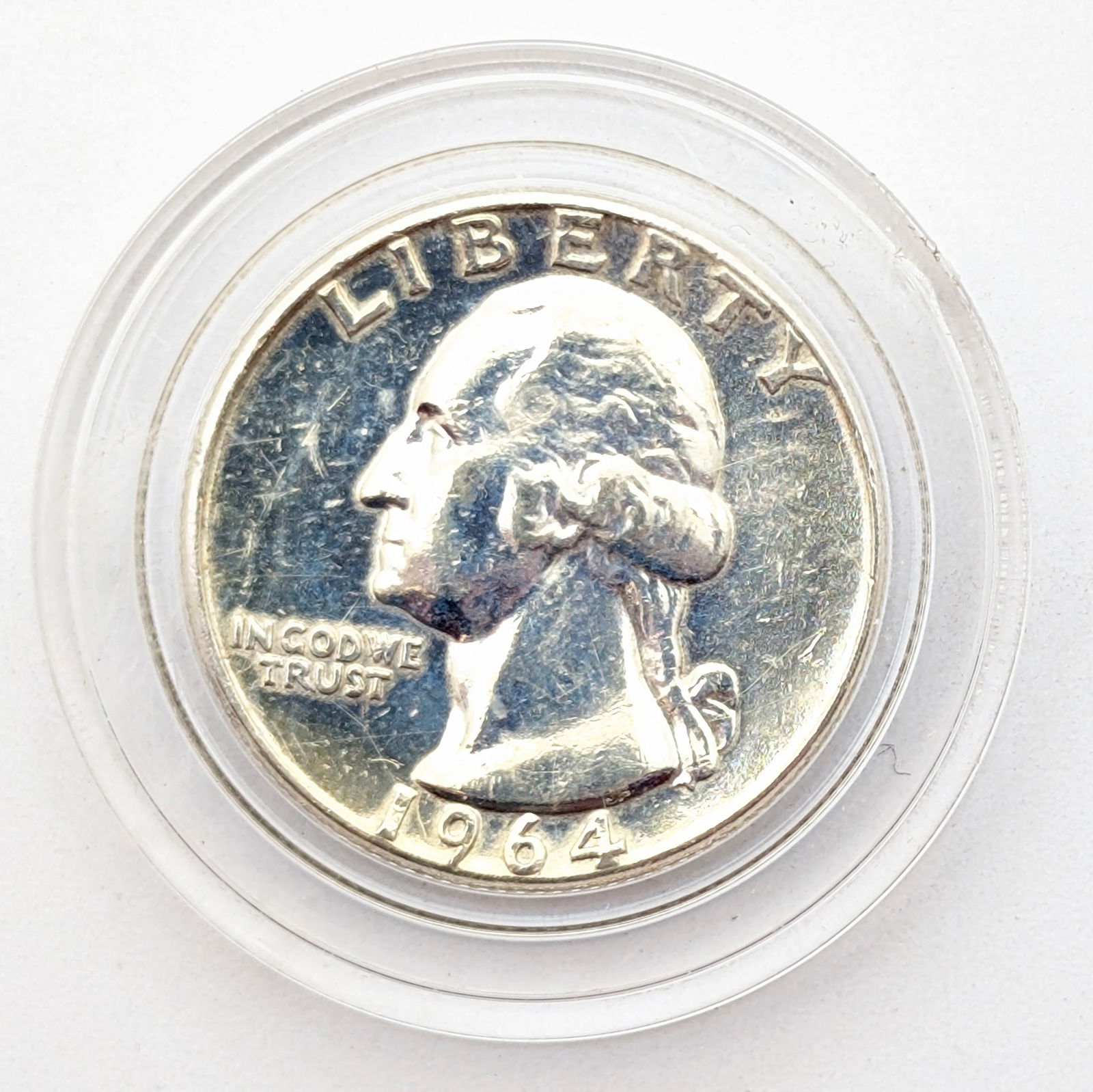 1964 Silver Washington Quarter - BU, Toned: Silver 