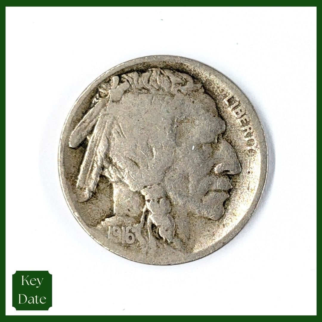 1916-S Buffalo Head Nickel - KEY DATE: Coin 