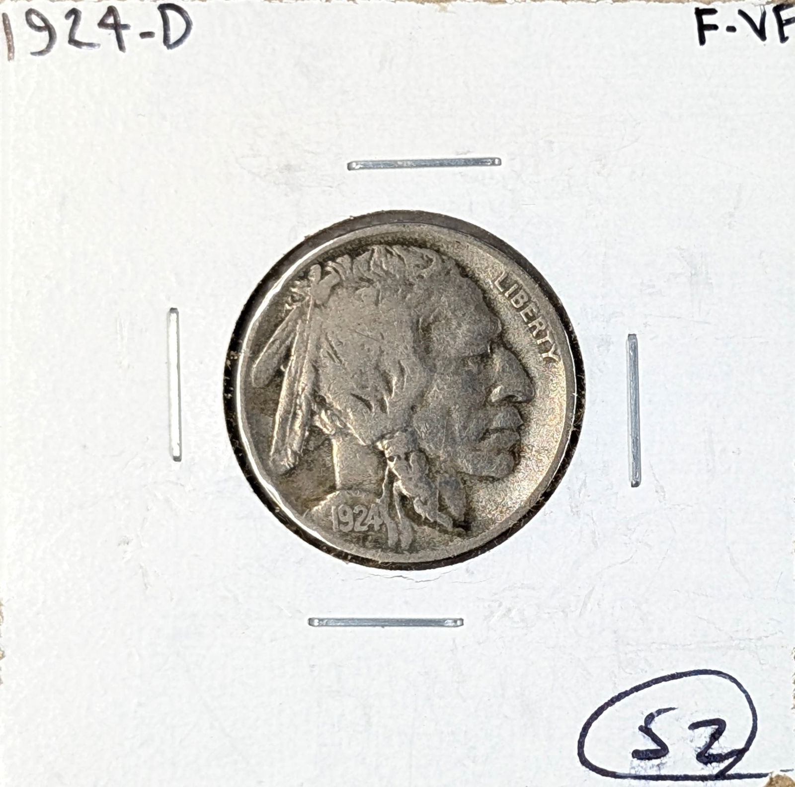 1924-D Buffalo Head Nickel - VF - KEY DATE - 3
