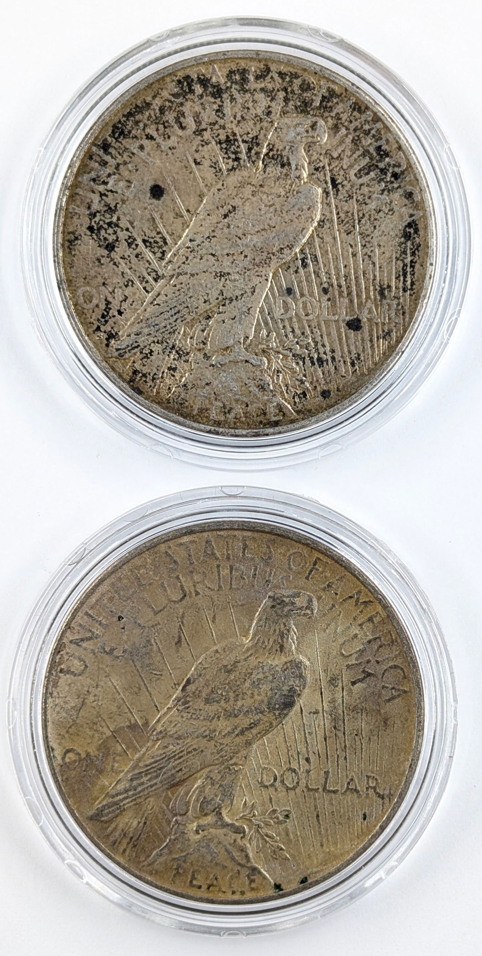 Lot of 2 Silver Peace Dollars - 1922 P/S - 2