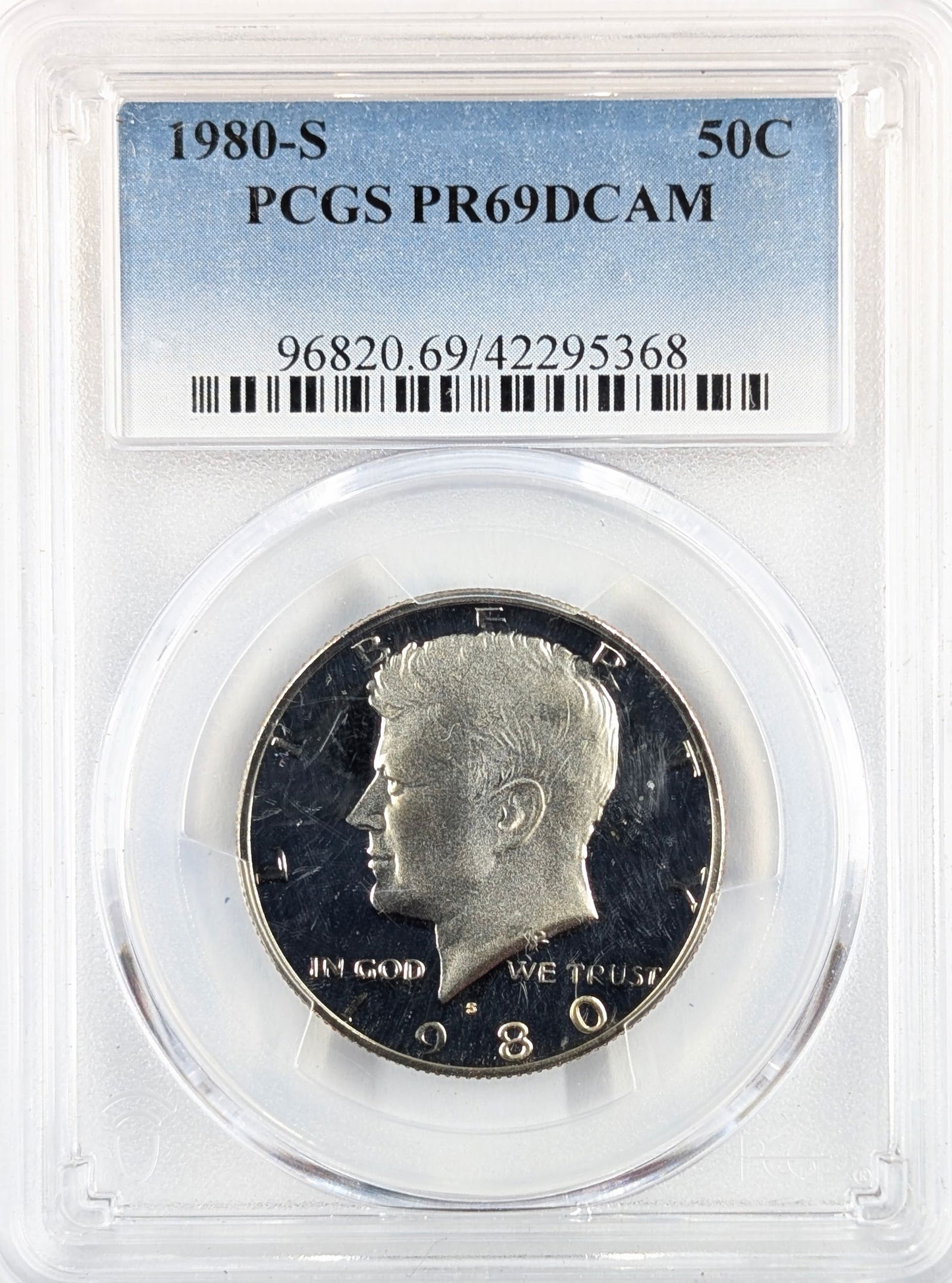 PCGS 1980-S PR69 DCAM John F Kennedy Half Dollar: Coin 