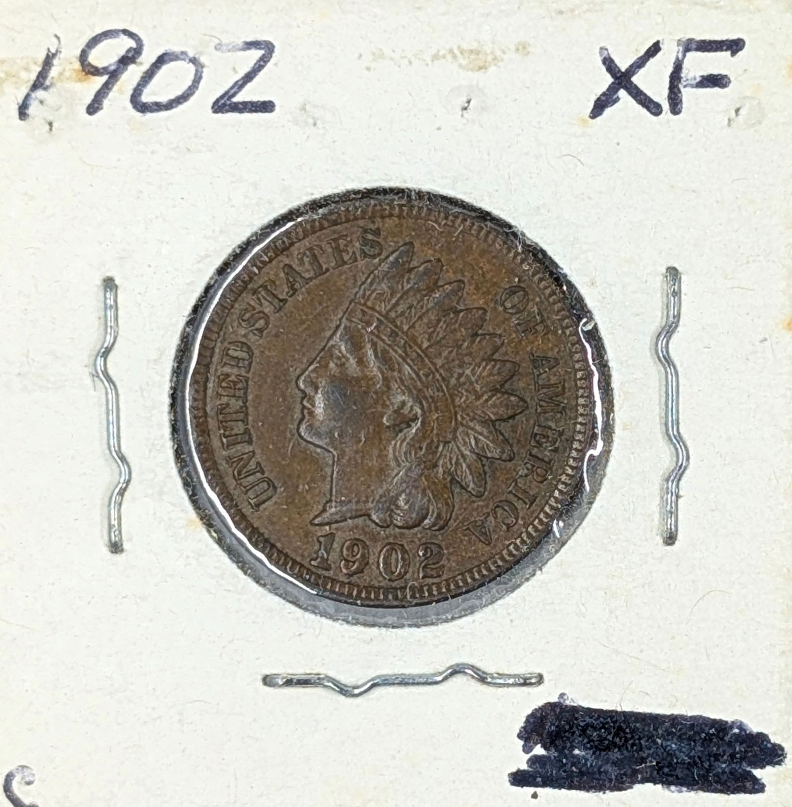 1902 Indian Head Cent - XF, Full Liberty: Coin