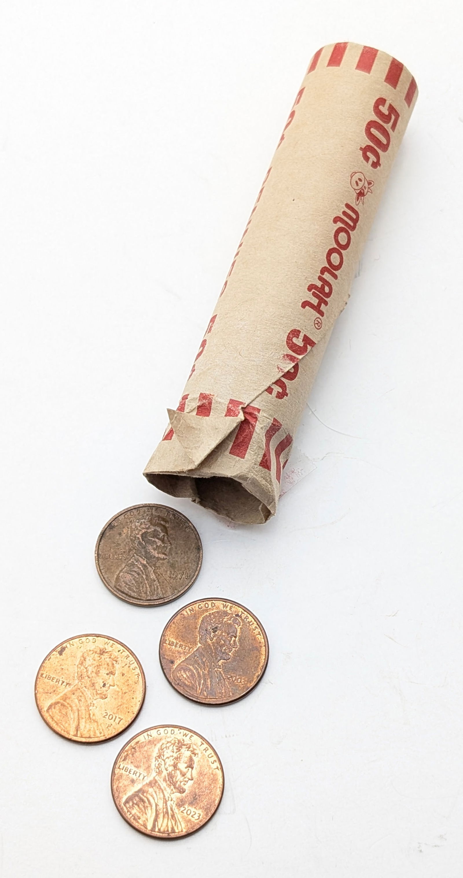 Roll of 50 Mixed Dates Lincoln Memorial & Shield Cents: Coin 