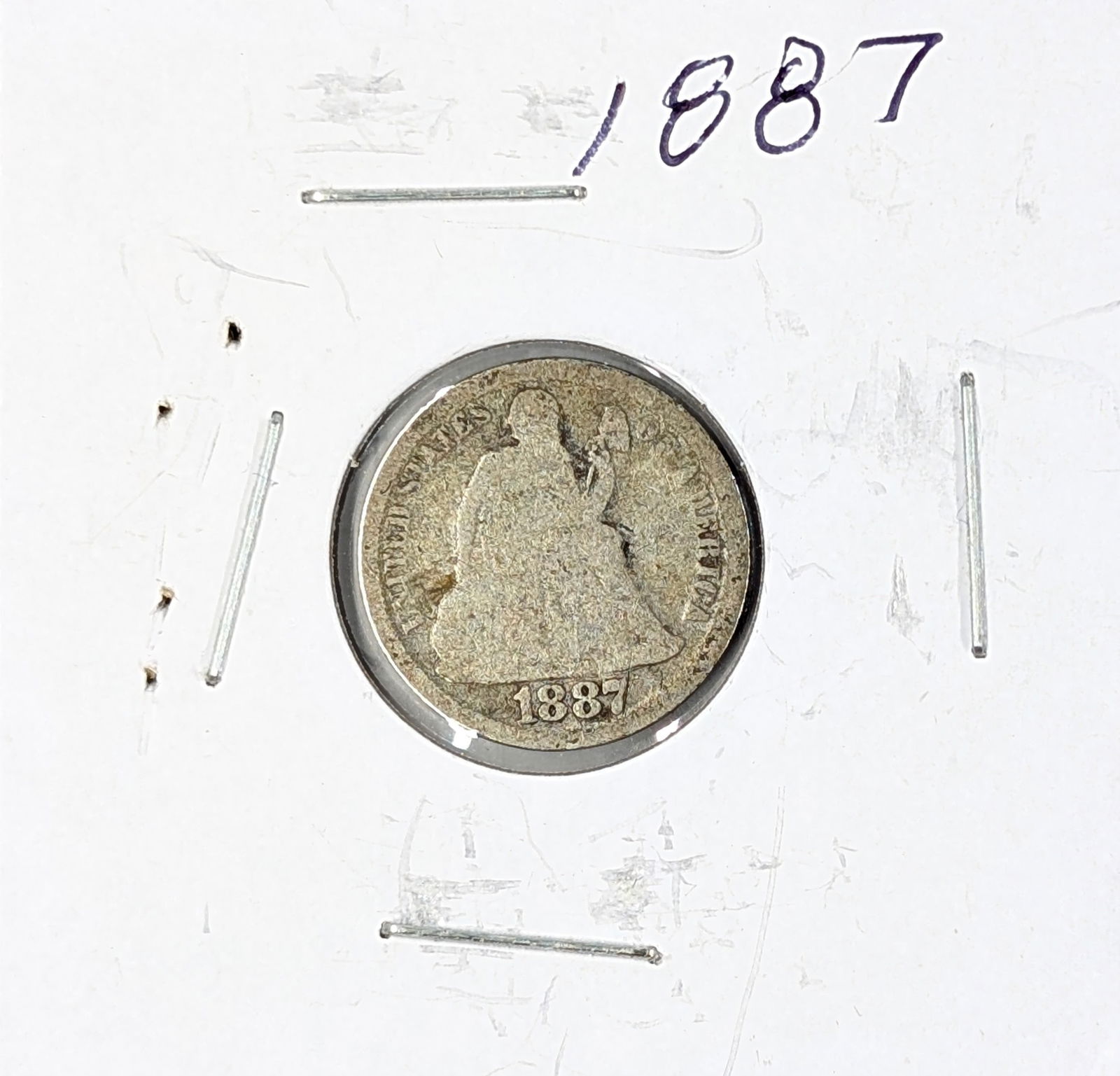 1887 Silver Seated Liberty Dime: Silver