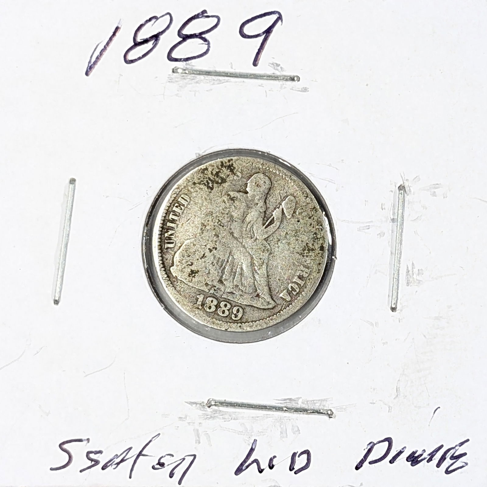 1889 Silver Seated Liberty Dime: Silver 