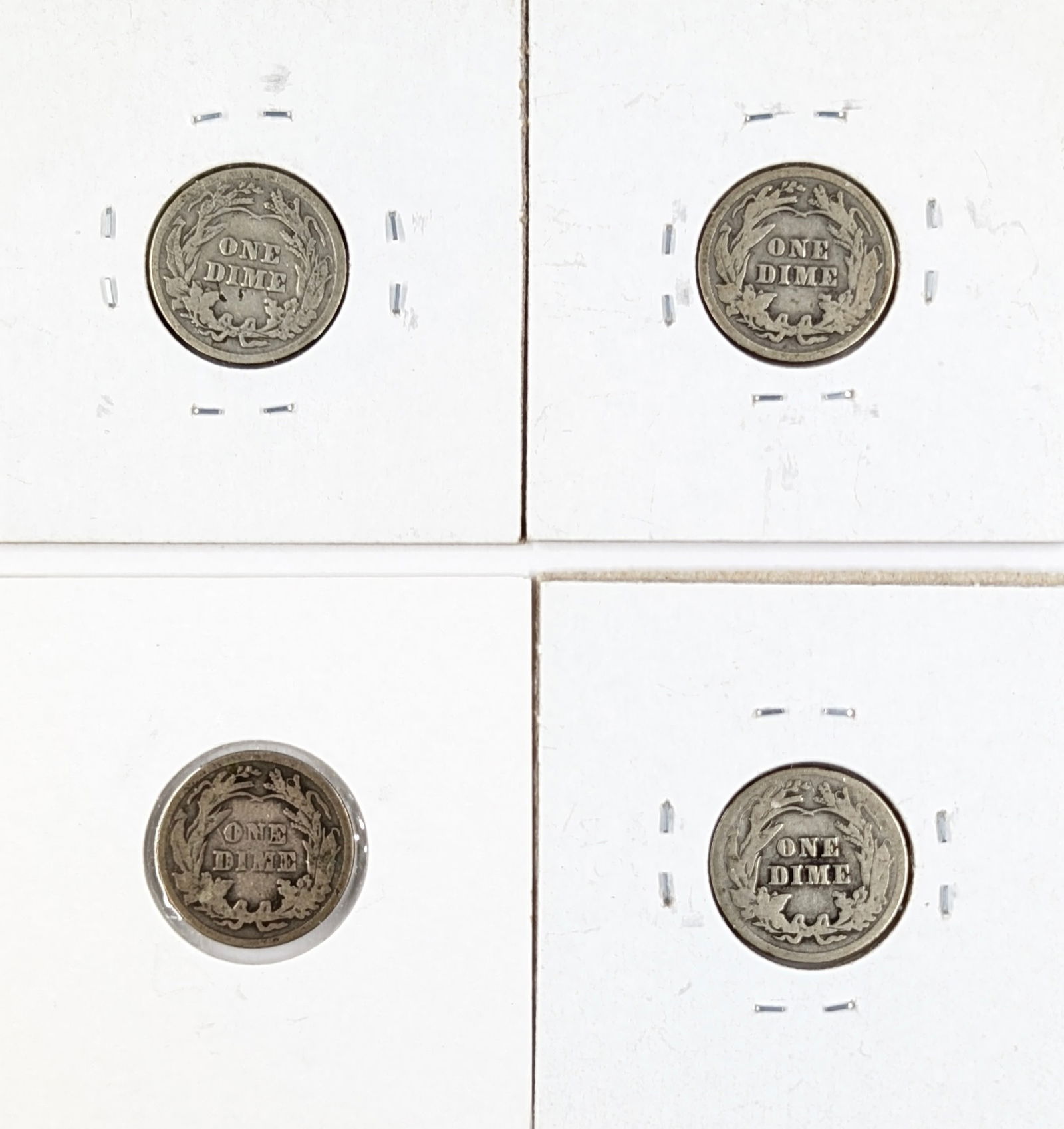 Lot of 4 Silver Barber Dimes - 1913-1916 - 2
