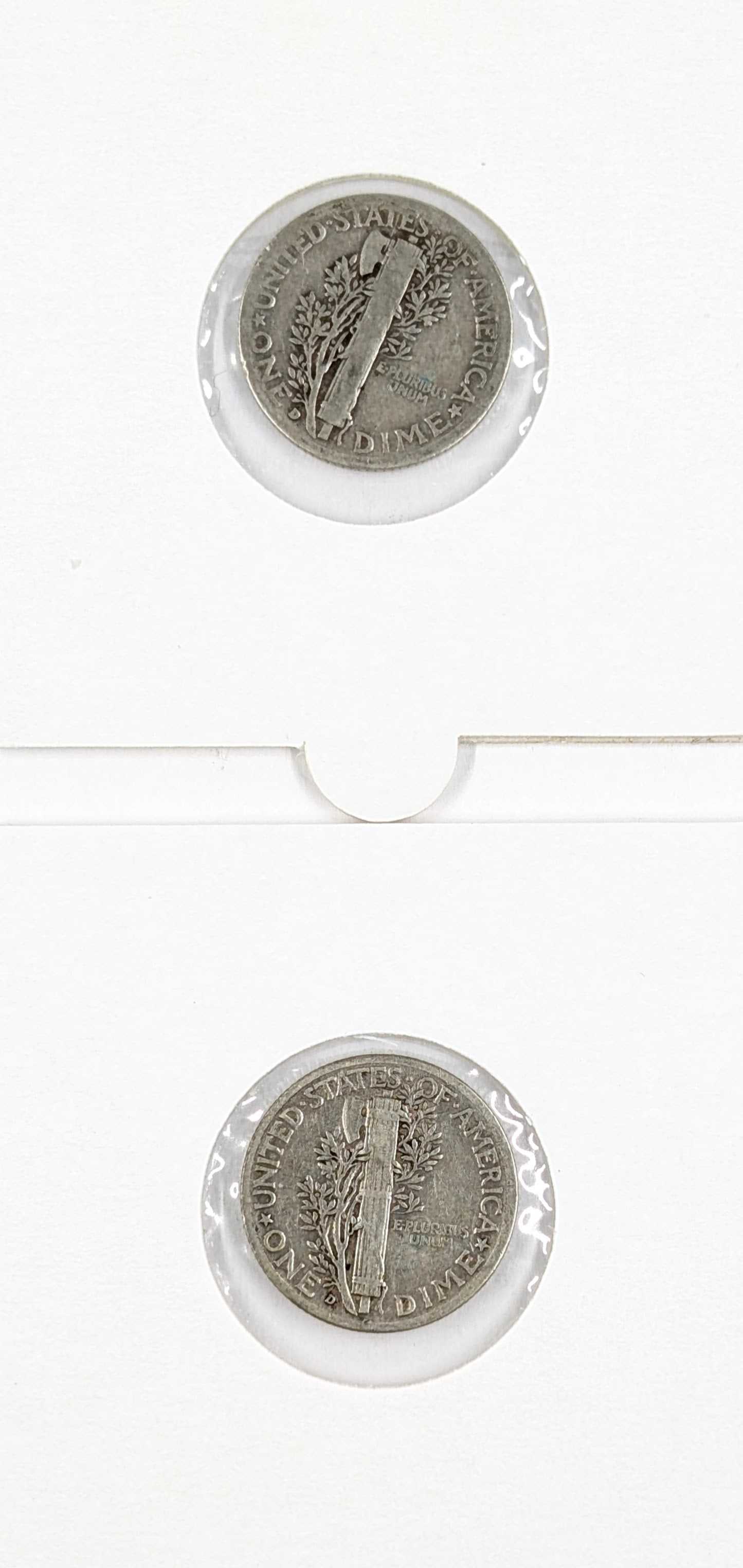Lot of 2 Silver Mercury Dimes - 1935-D, 1937-D - 2