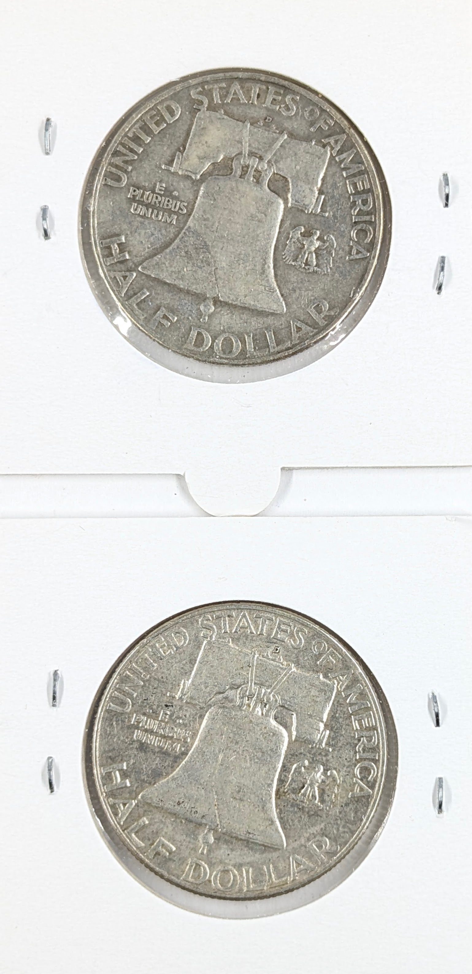 Lot of 2 Silver Franklin Half Dollars - 1952-D, 1961-D - 2