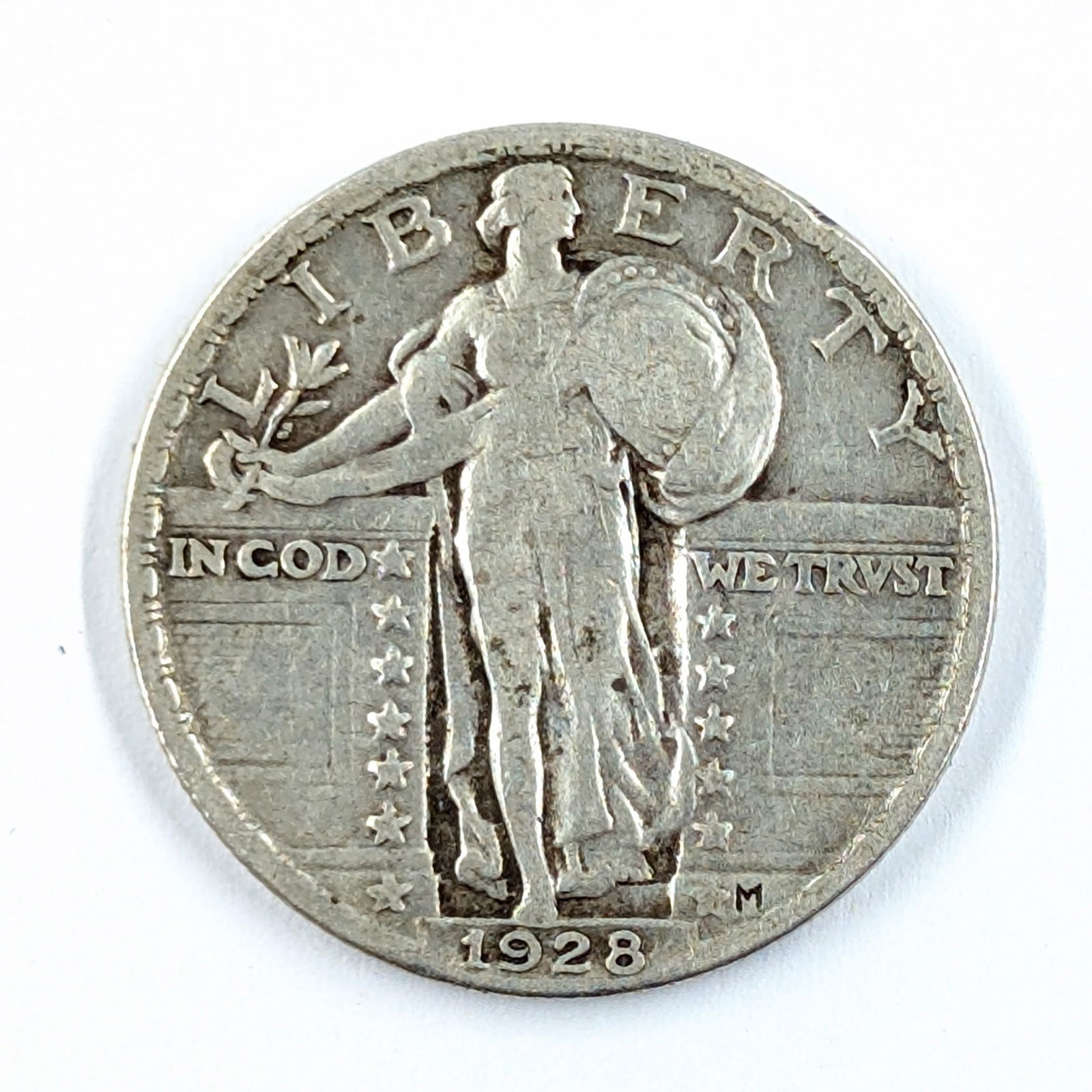 1928 Silver Standing Liberty Quarter - Good Condition: Silver 