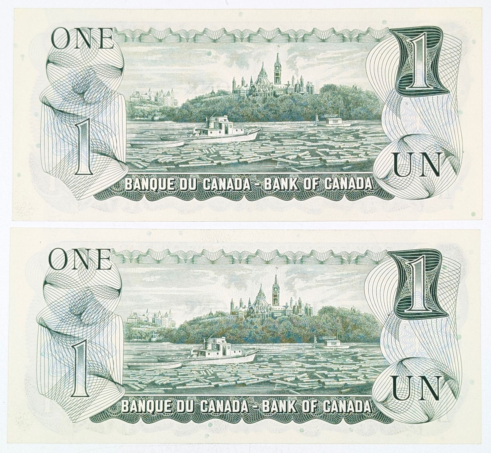 Lot of 2 Canadian 1973 $1 Notes - 2