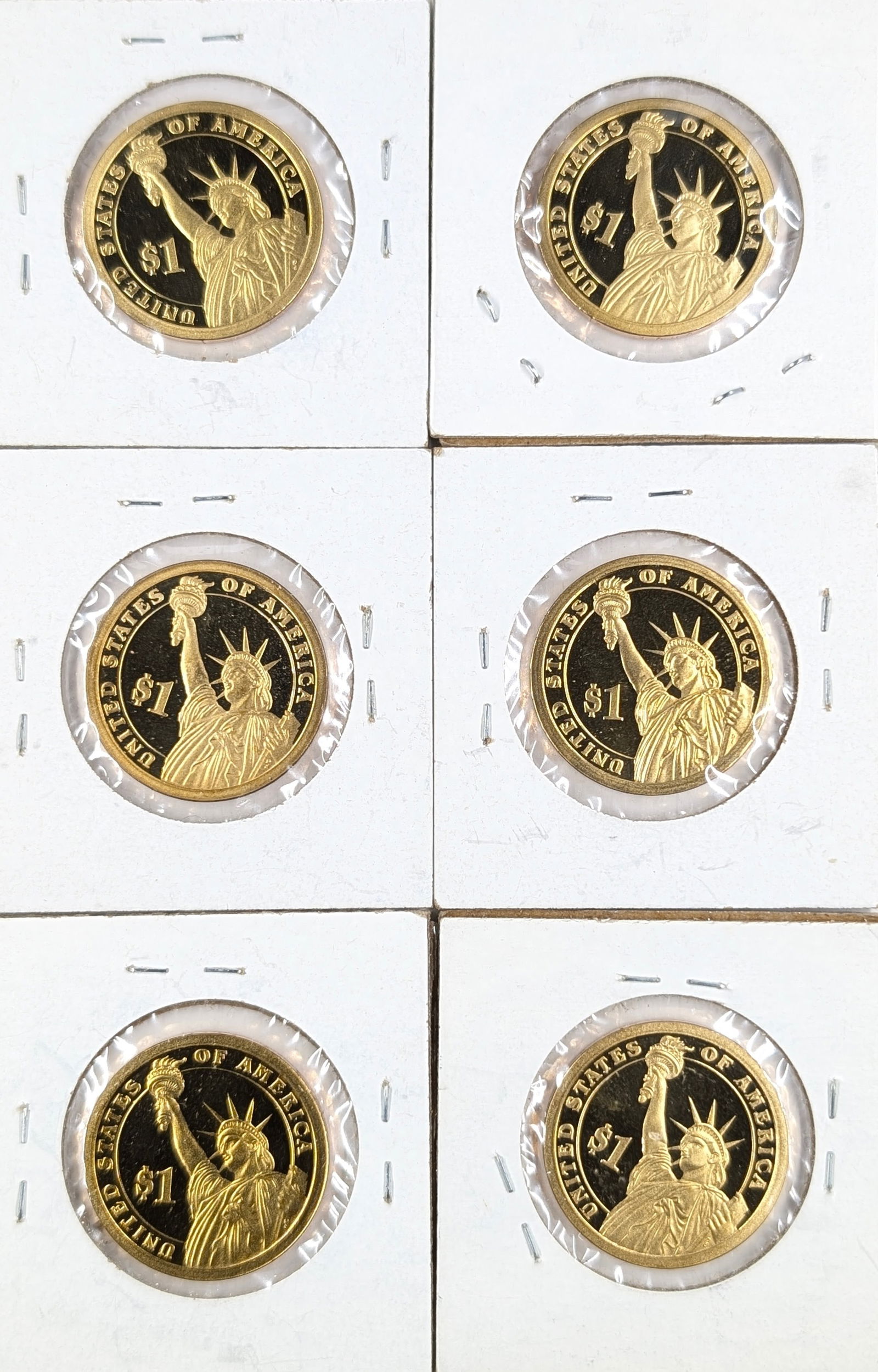 Lot of 6 Presidential Dollars - Washington, Adams, Monroe, Harrison(2), Taylor - 2