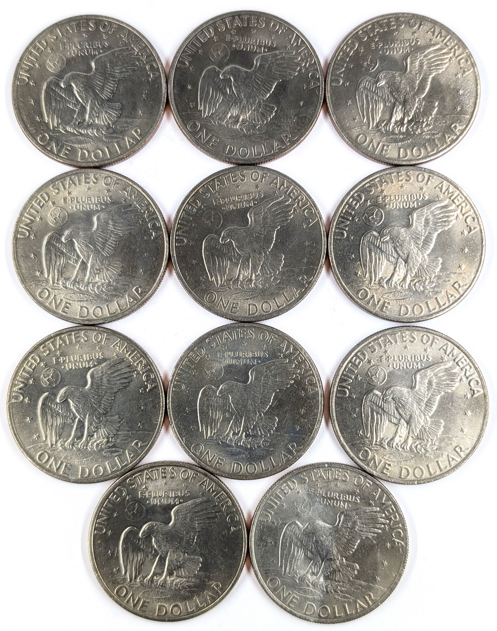 Lot of 11 Eisenhower "Ike" Dollars - 1971-1972 - 2