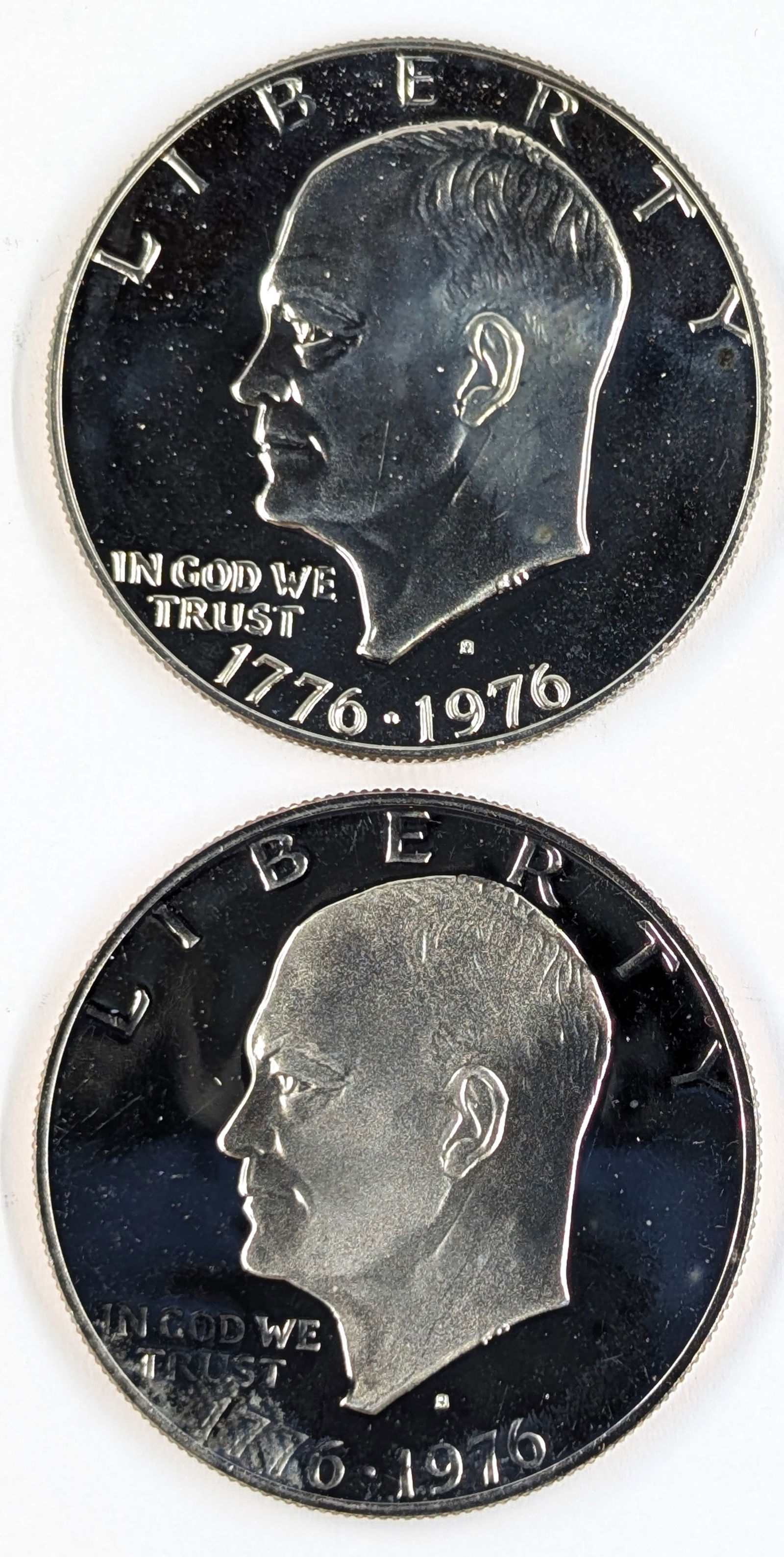 Lot of 2 Bicentennial 1976-S Clad Eisenhower "Ike" Dollars - Proof: Coin 