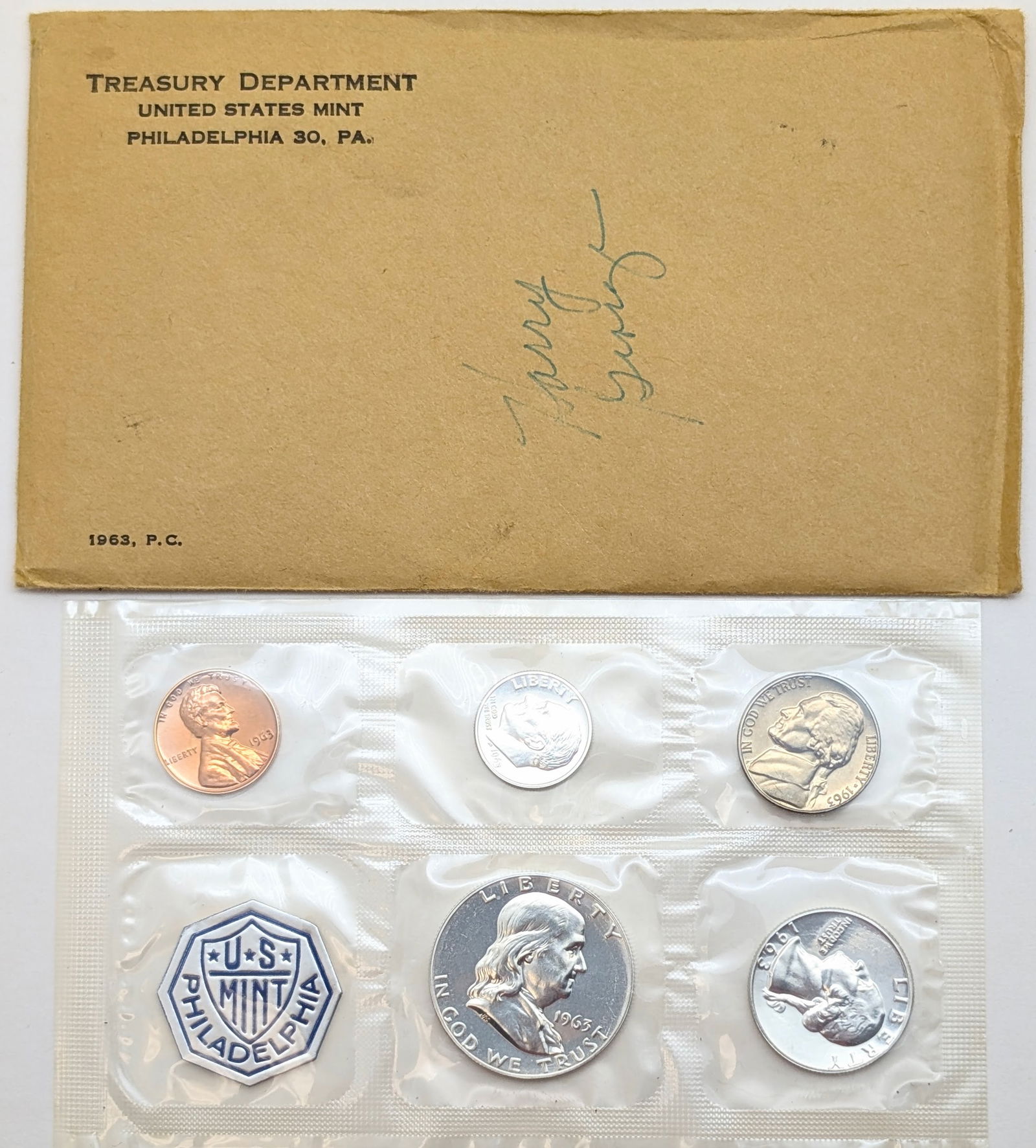 1963 Silver US Mint Proof Set w/ Silver Half, Quarter & Dime: Silver