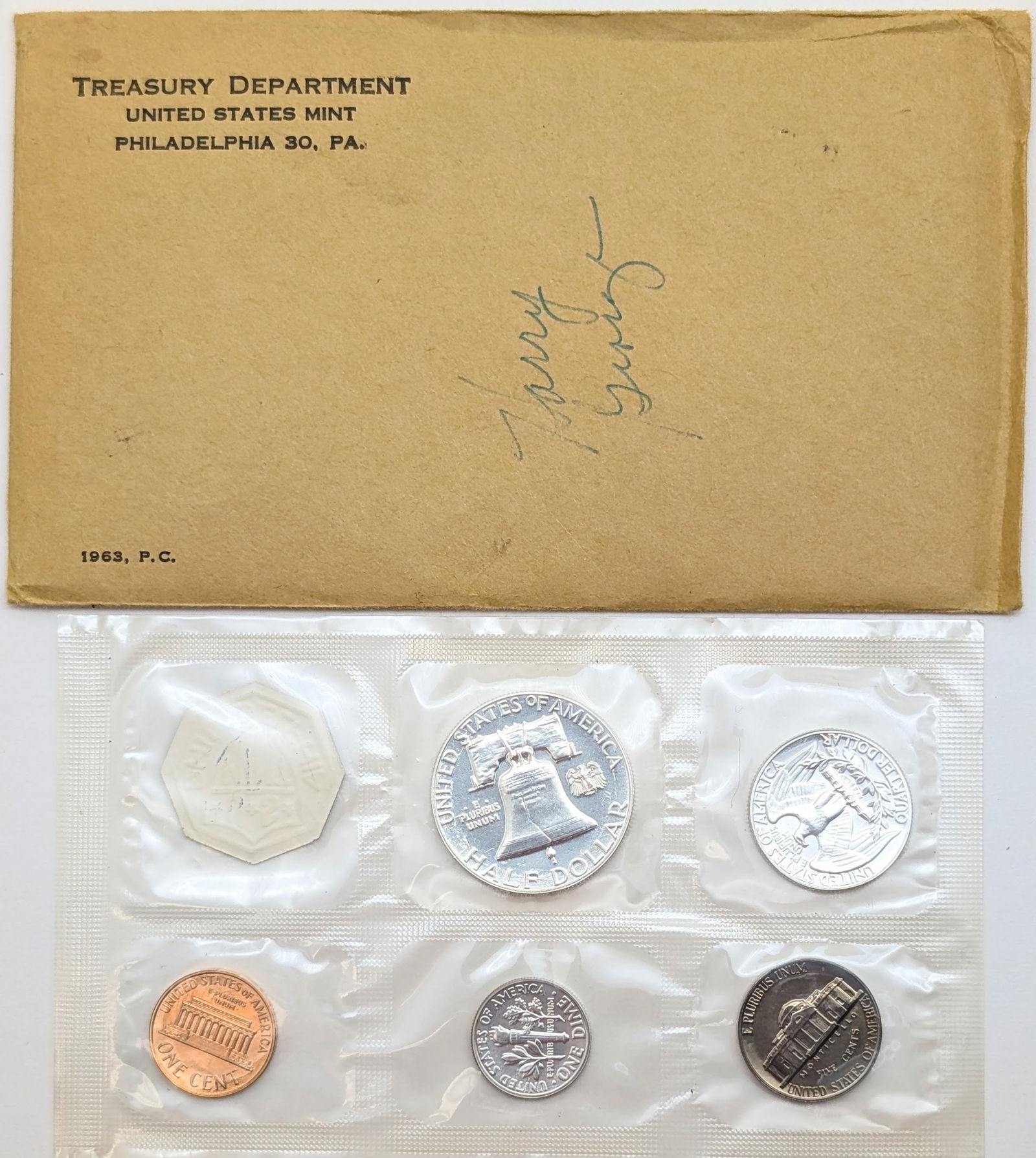1963 Silver US Mint Proof Set w/ Silver Half, Quarter & Dime - 2