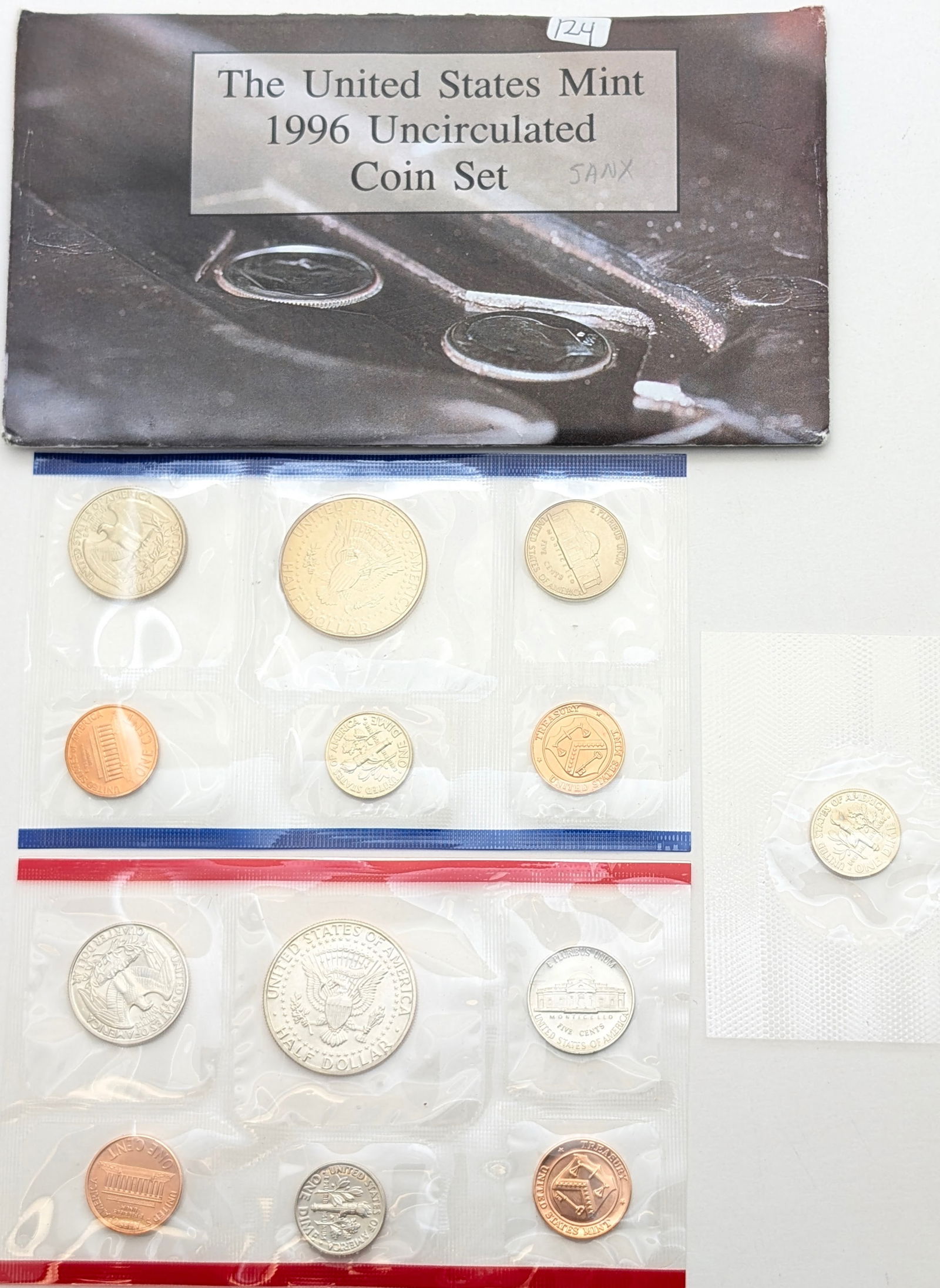 1996 US Mint Uncirculated Coin Set w/ 'W' Mint Dime - 2