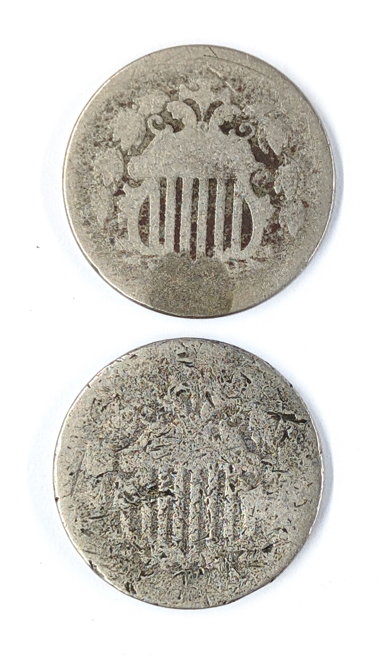Lot of 2 Shield Nickels: Coin 