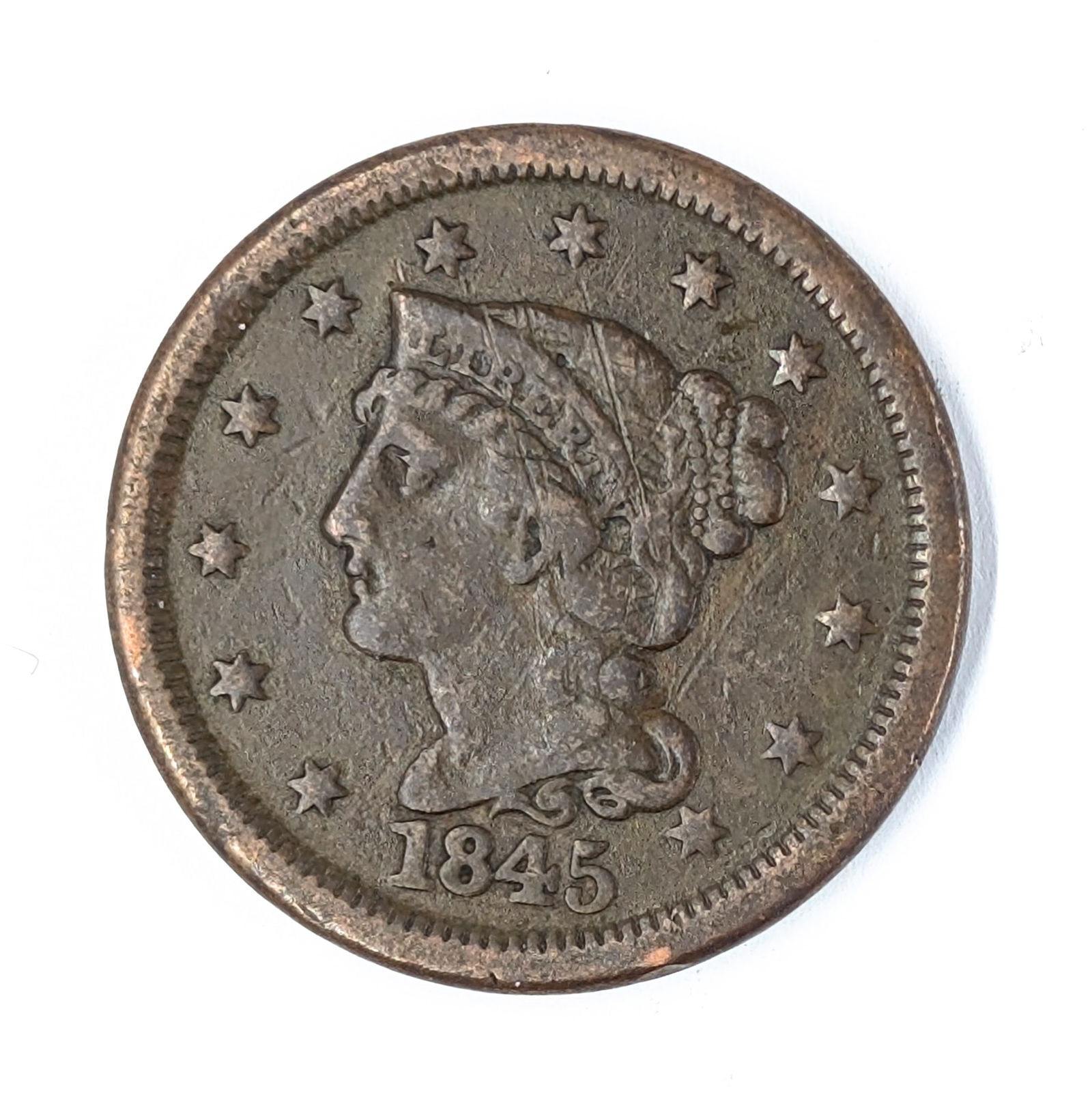 1845 Matron Head Large Cent: Coin 