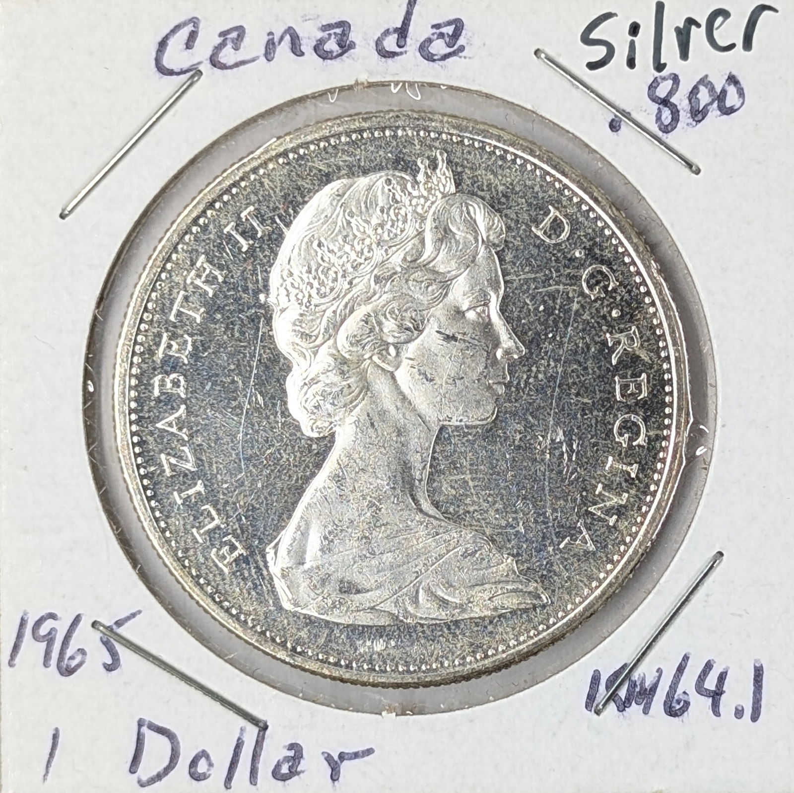 1965 Silver Canadian 1 Dollar - 2