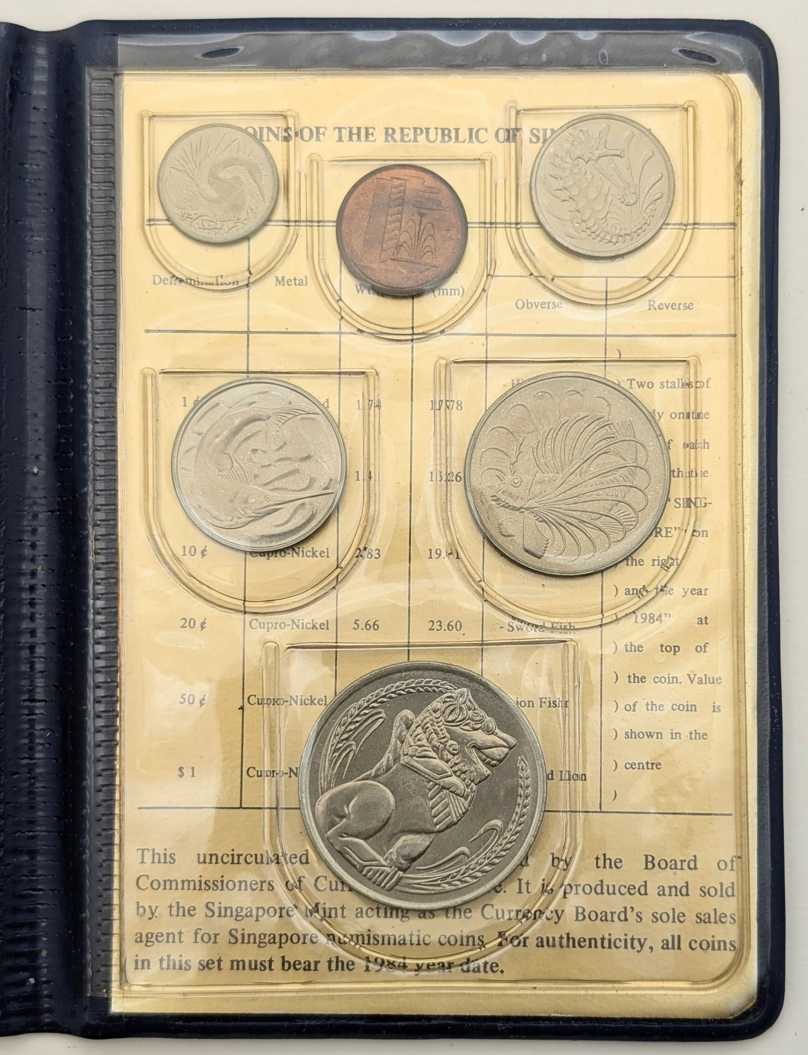 1984 Singapore Uncirculated Coins Set - 2