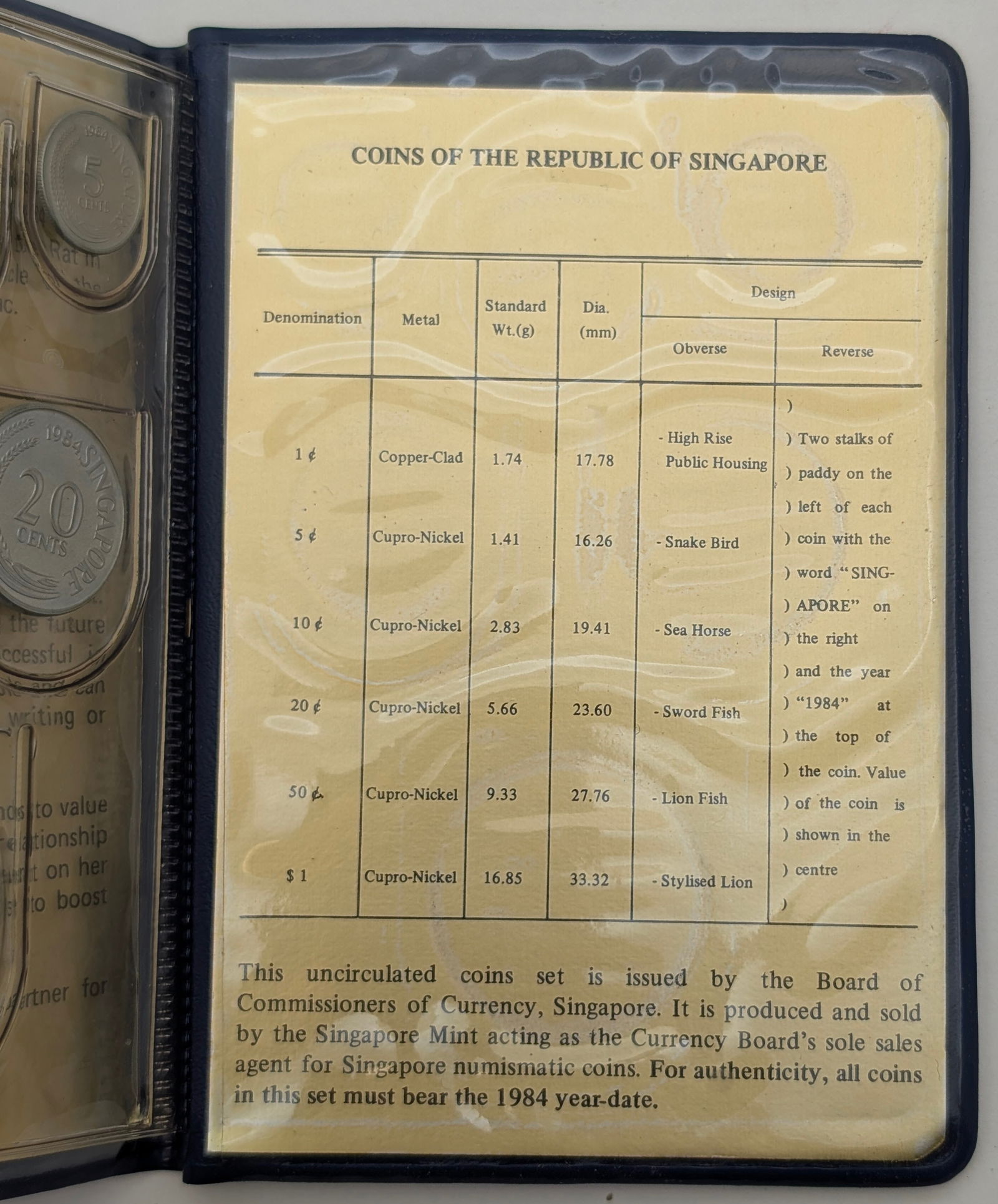 1984 Singapore Uncirculated Coins Set - 5