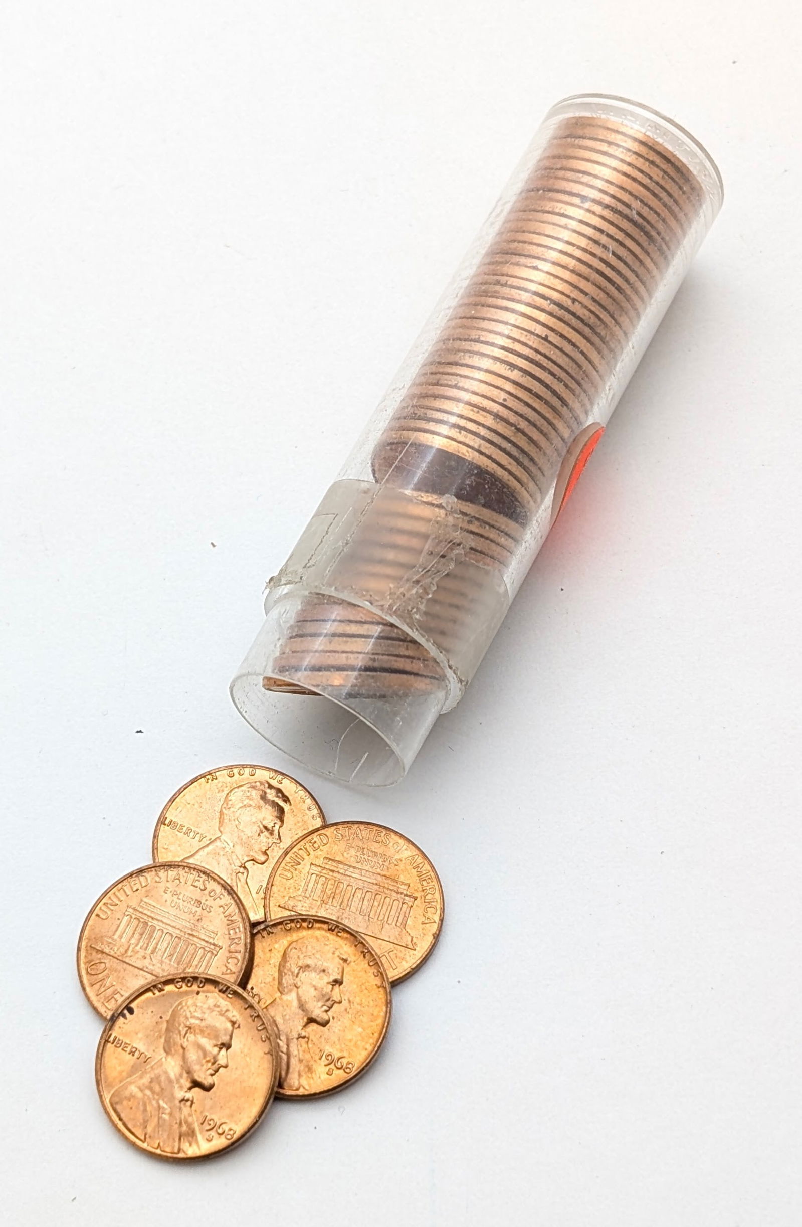 Tube of 50 - 1968-S Lincoln Cents - BU: Coin