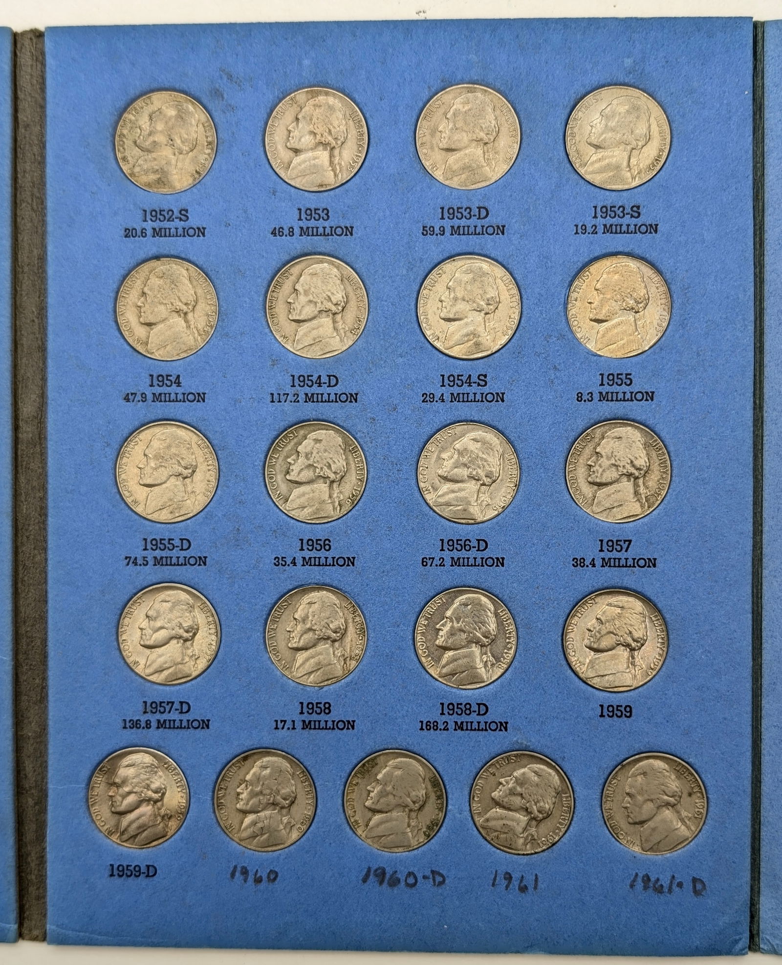 Jefferson Nickels Book w/ Complete Set 1938-1961 - 4