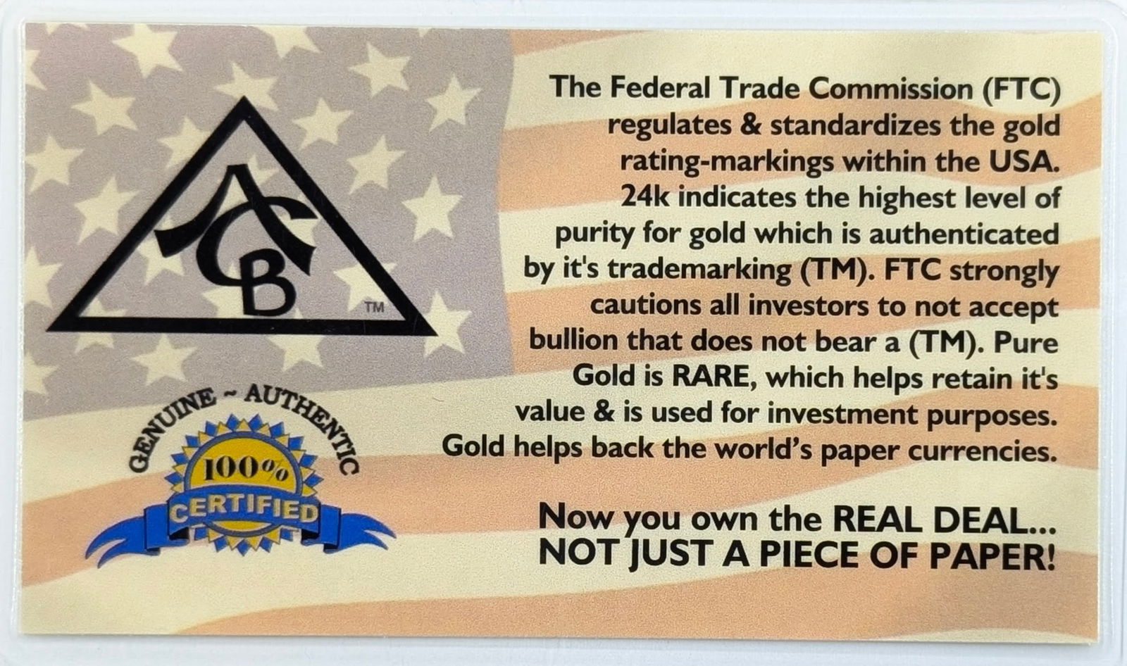 1/4 grain .999 Fine Gold - American Certified Bullion - 2