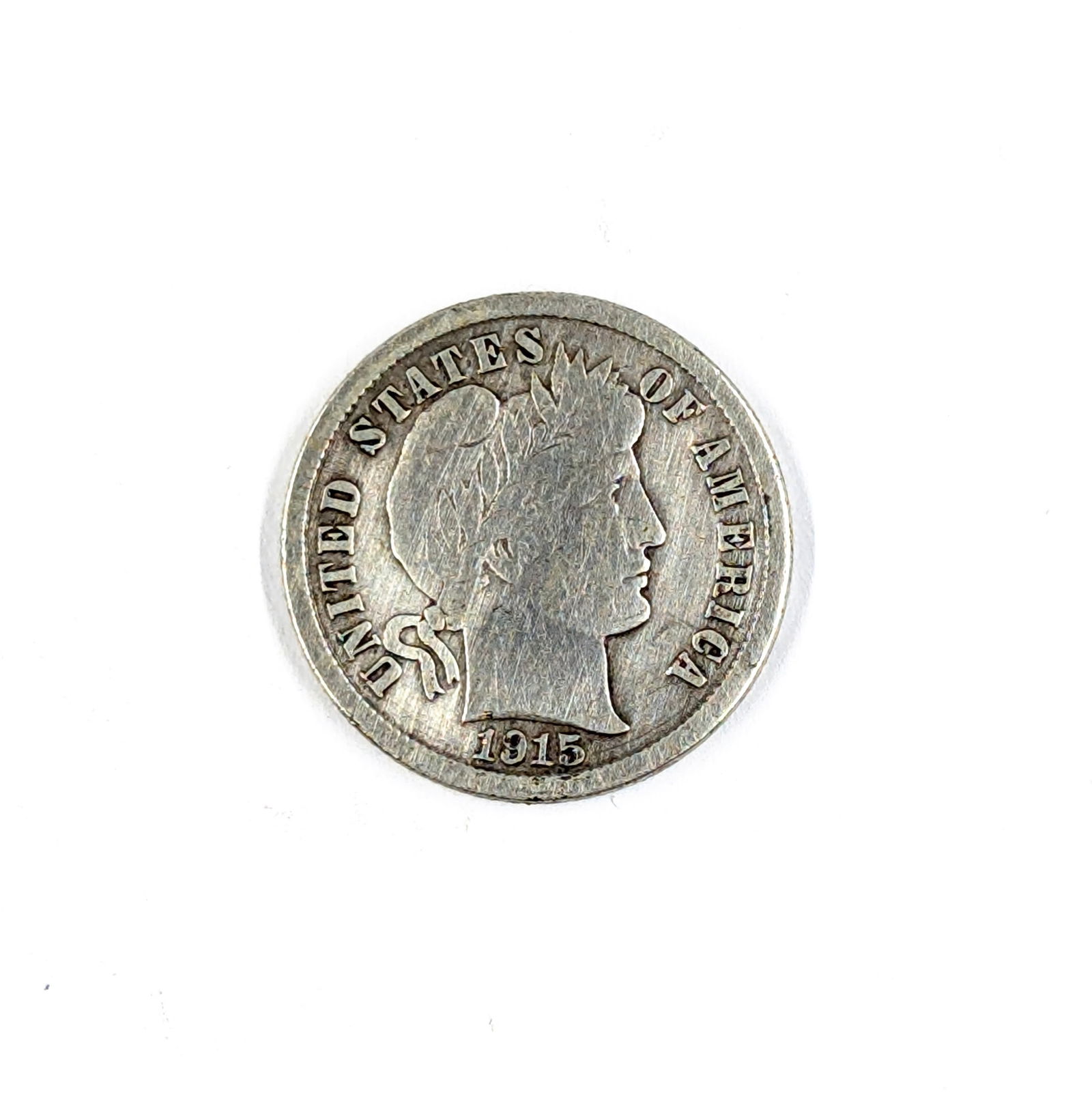 1915 Silver Barber Dime: Silver 
