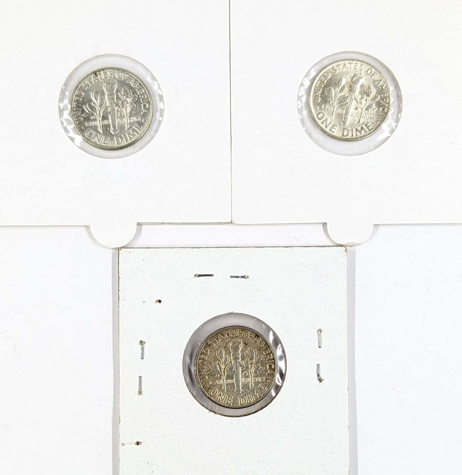 Lot of 3 Silver Roosevelt Dimes - 1963-D, 1964(2) - 2 Uncirculated - 2