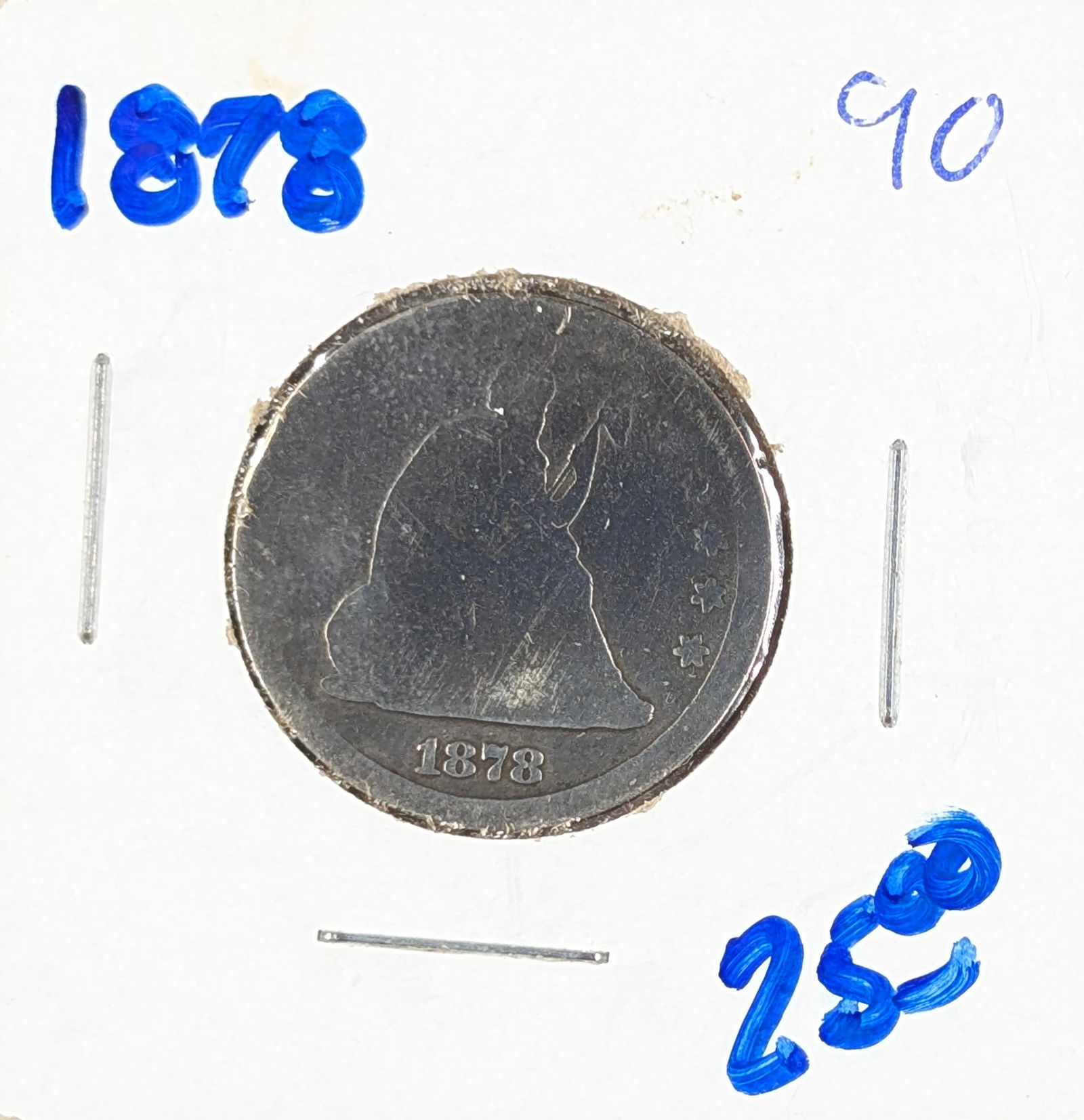 1878 Silver Liberty Seated Quarter: Silver 