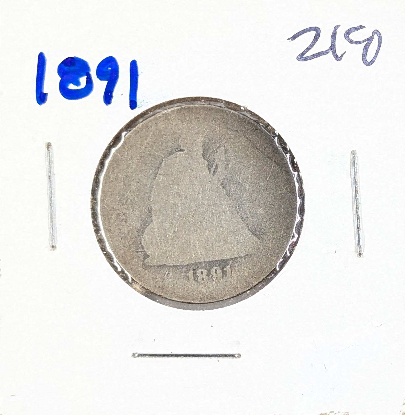 1891 Silver Liberty Seated Quarter: Silver 