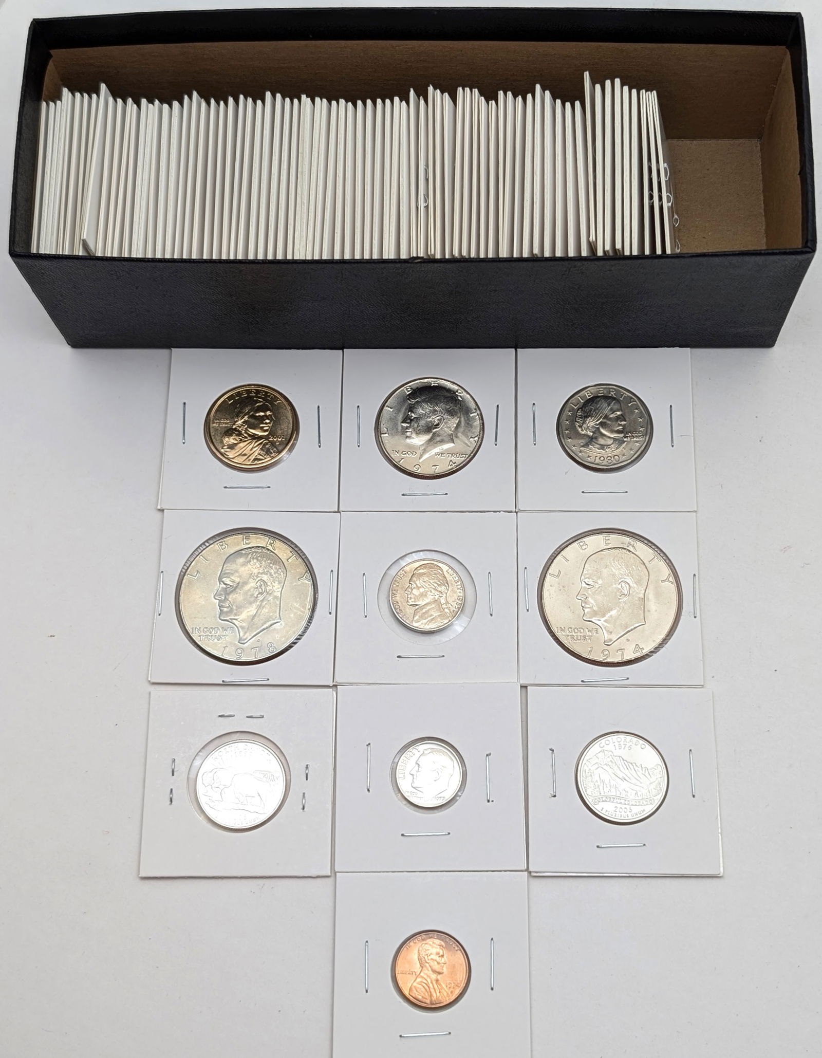 Large Lot of 80+ Flipped US Coins - Ikes, JFKs, Quarters, etc.: Coin 